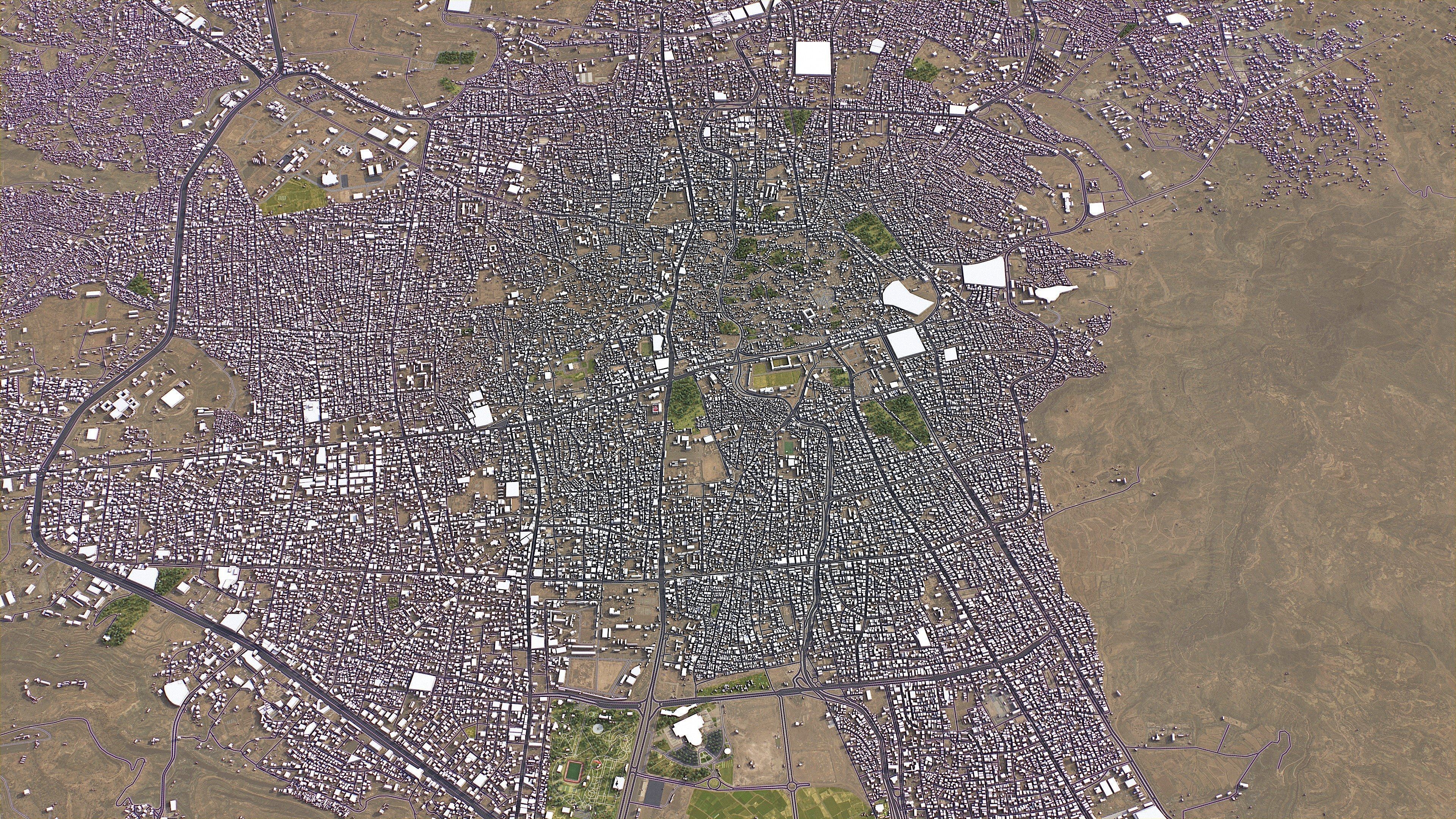 Sanaa - 3D City Model Low-poly 3D model_6