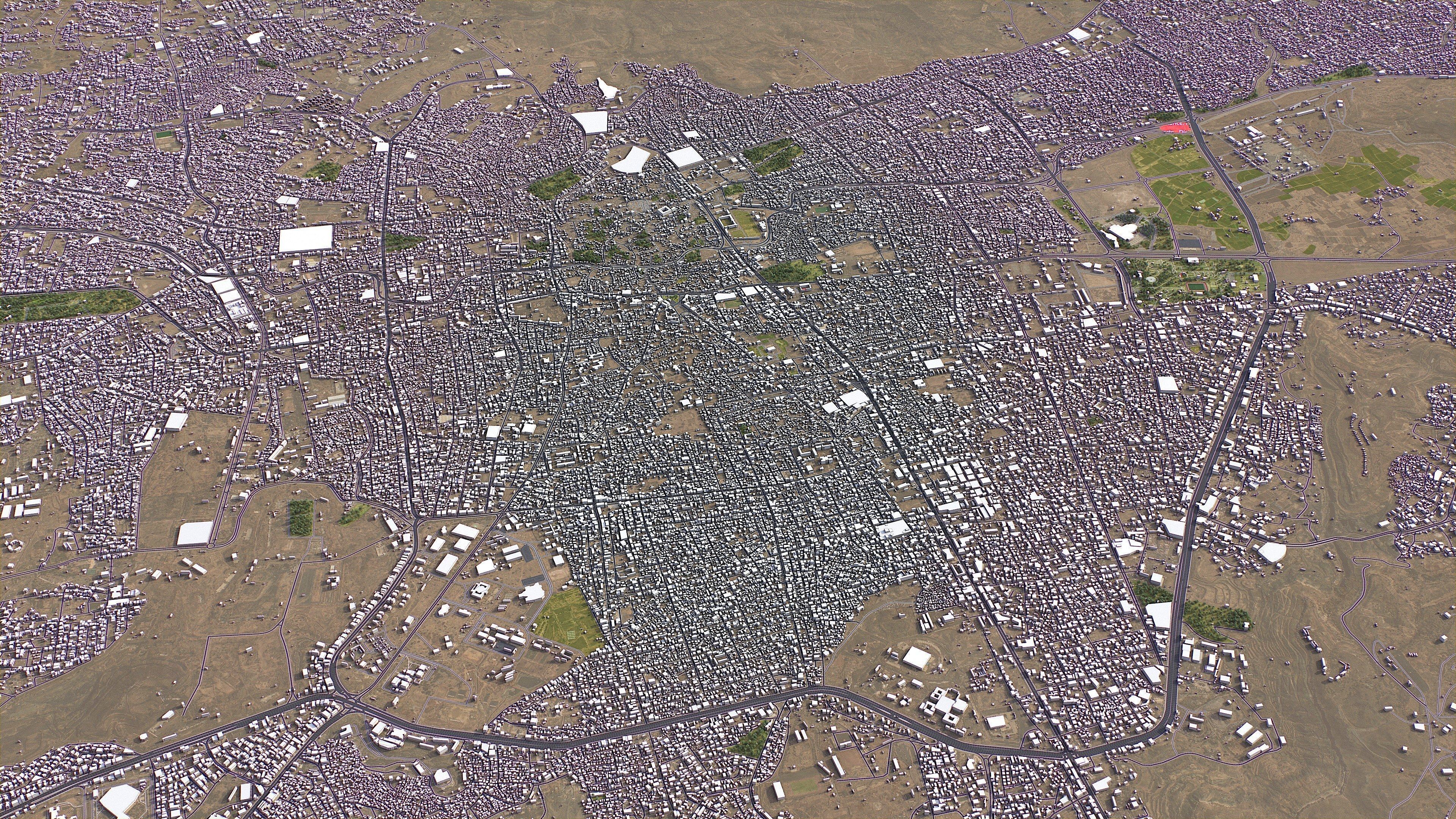 Sanaa - 3D City Model Low-poly 3D model_7