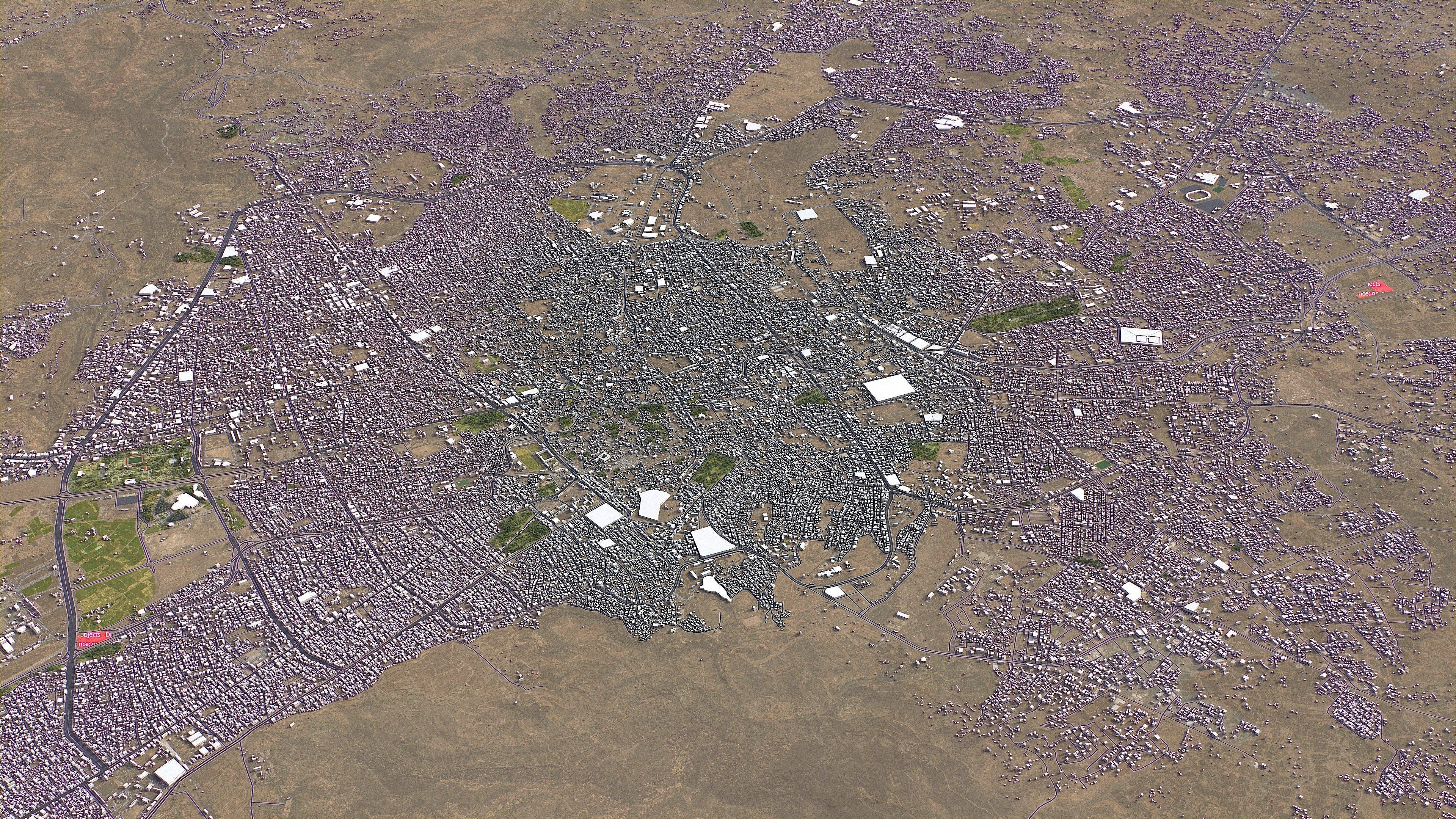 Sanaa - 3D City Model Low-poly 3D model_10