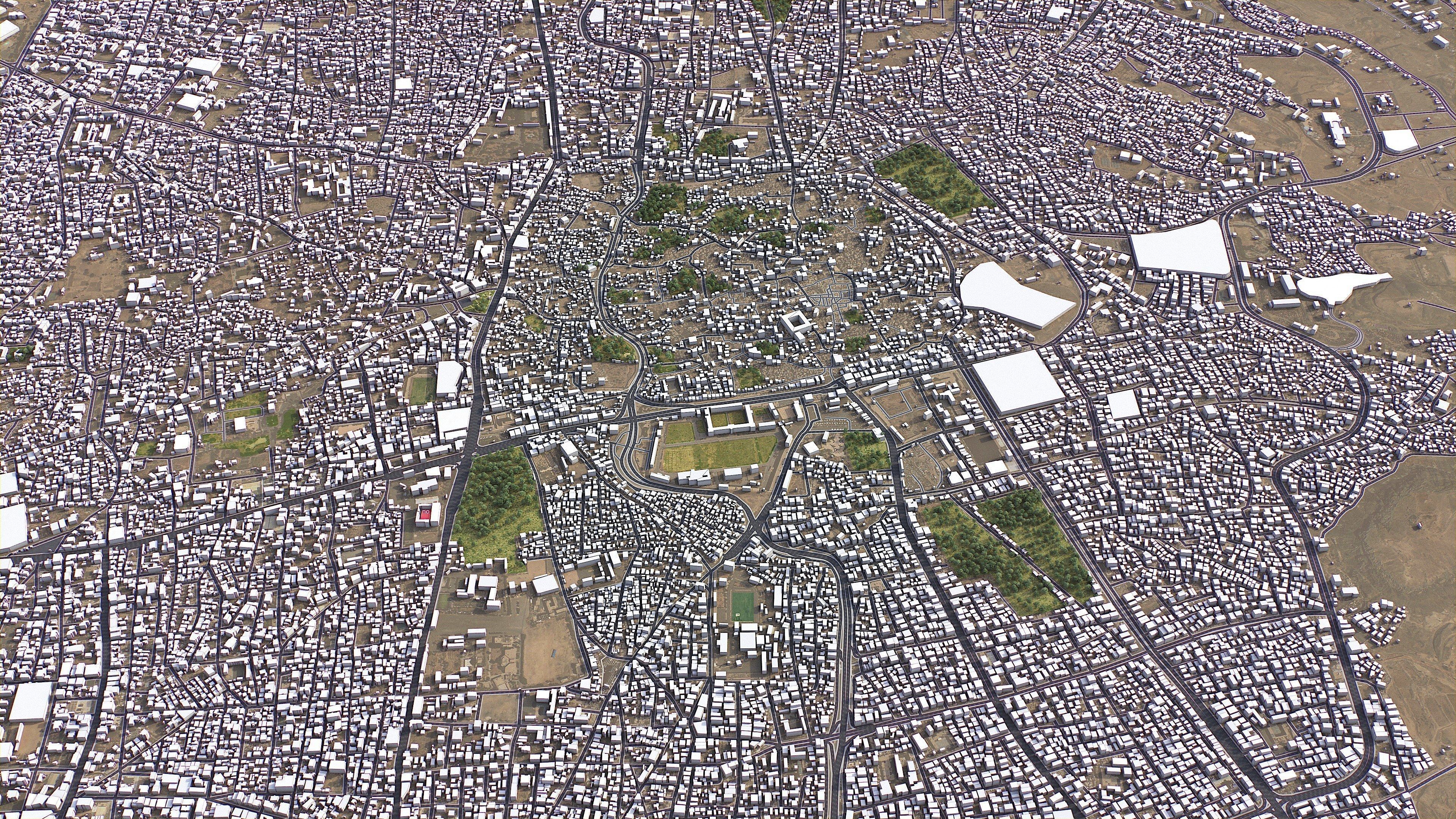 Sanaa - 3D City Model Low-poly 3D model_1