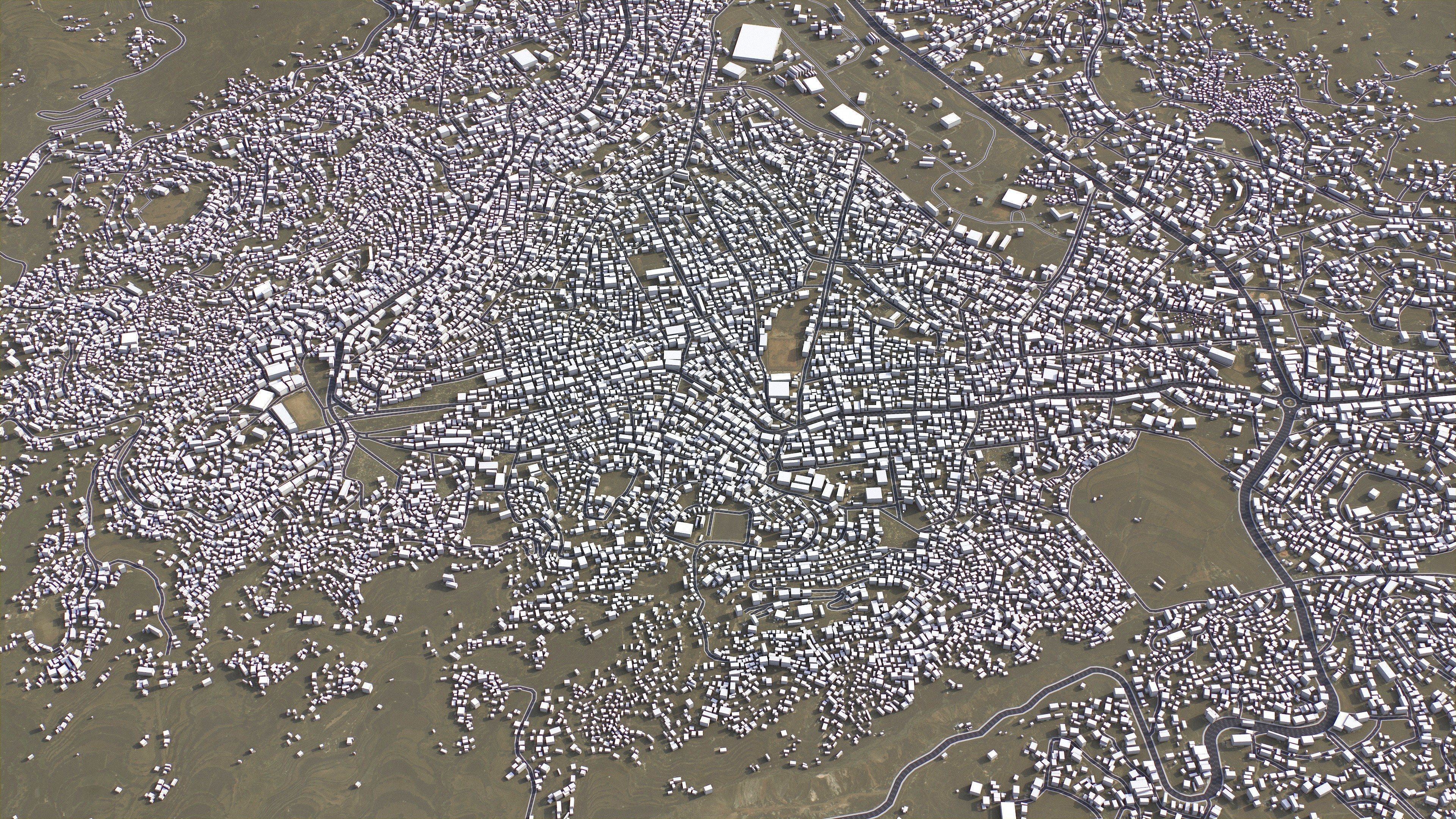 Ibb - 3D City Model Low-poly 3D model_3