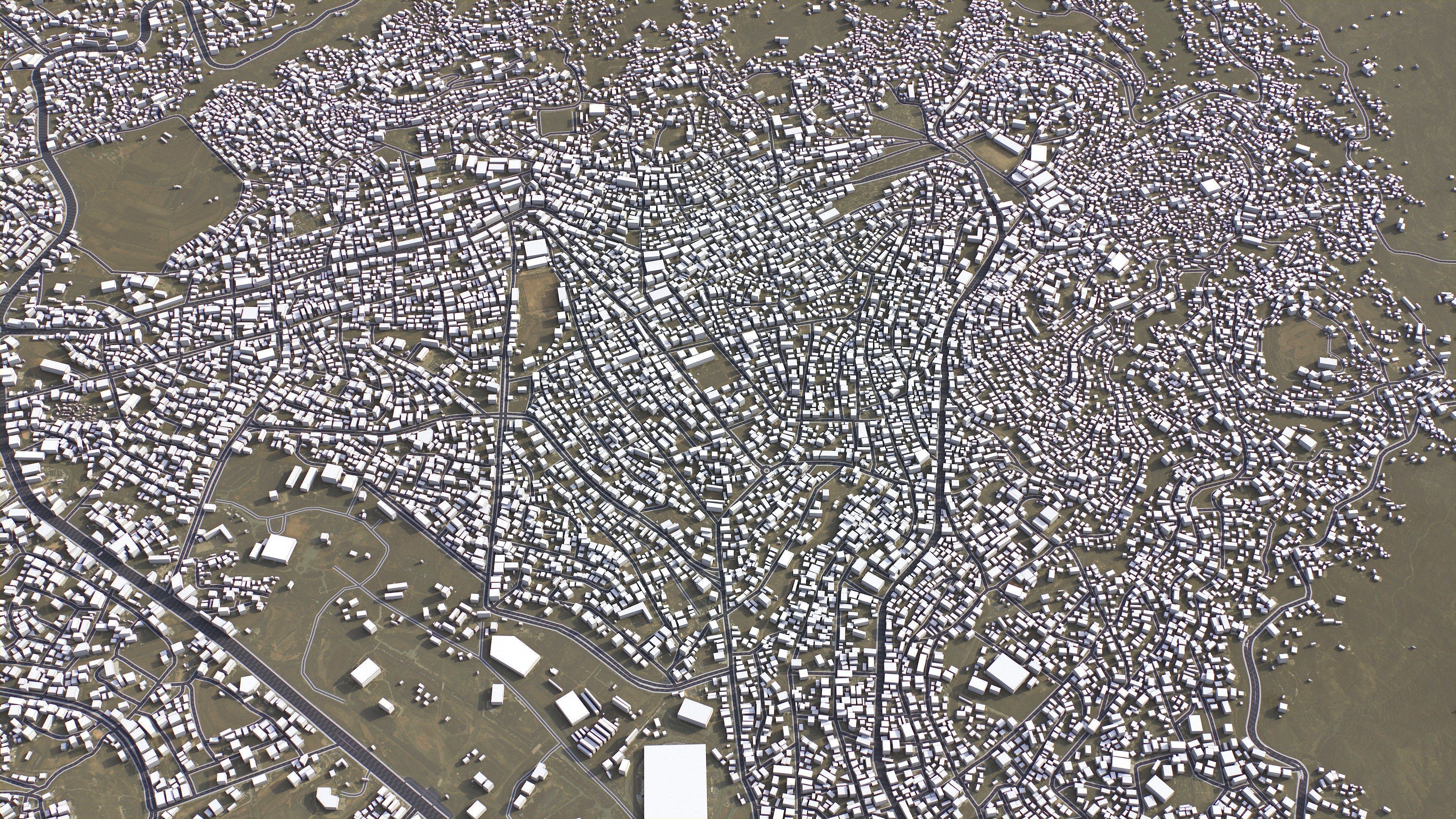 Ibb - 3D City Model Low-poly 3D model_1