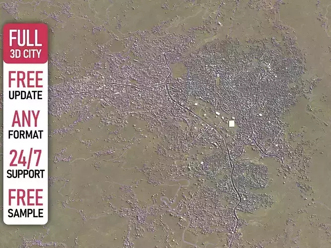 Ibb - 3D City Model Low-poly 3D model