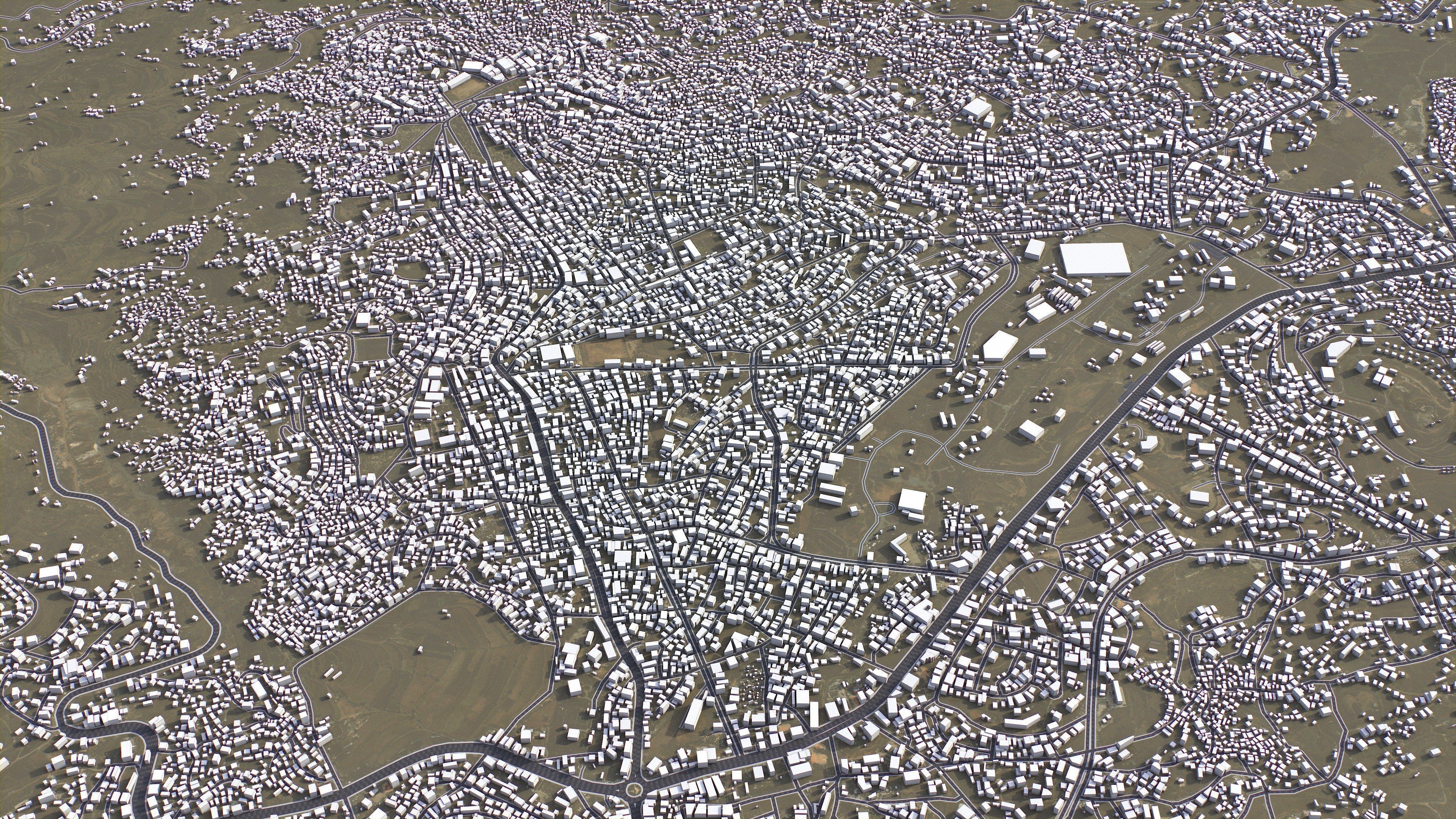 Ibb - 3D City Model Low-poly 3D model_2