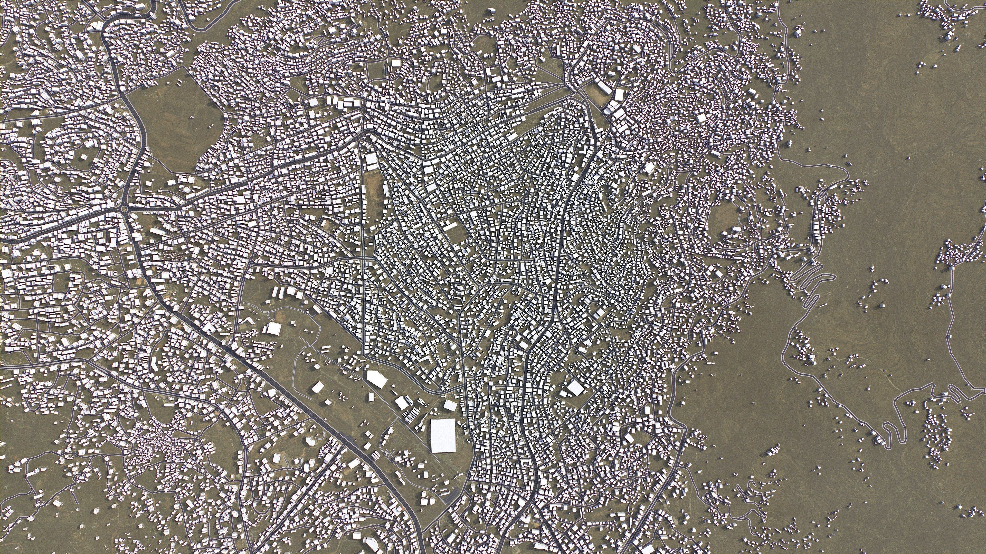 Ibb - 3D City Model Low-poly 3D model_5