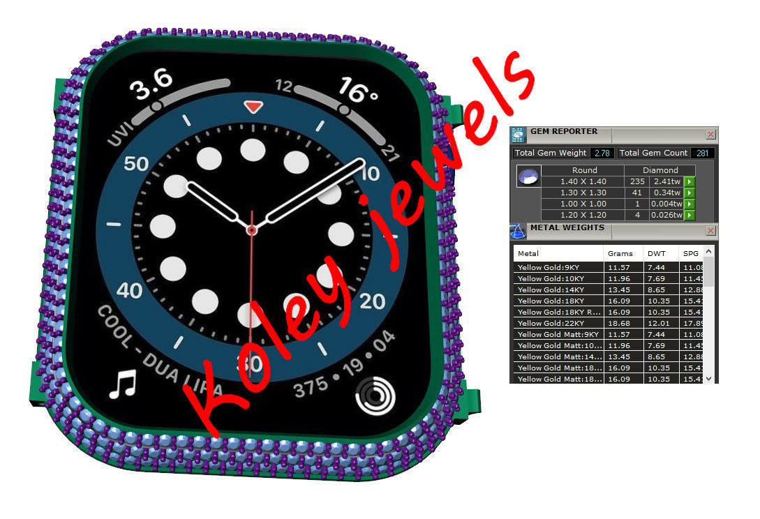 Case For Apple Watch Series 6 44mm Diamond Cover 3D print model 3D print model_7