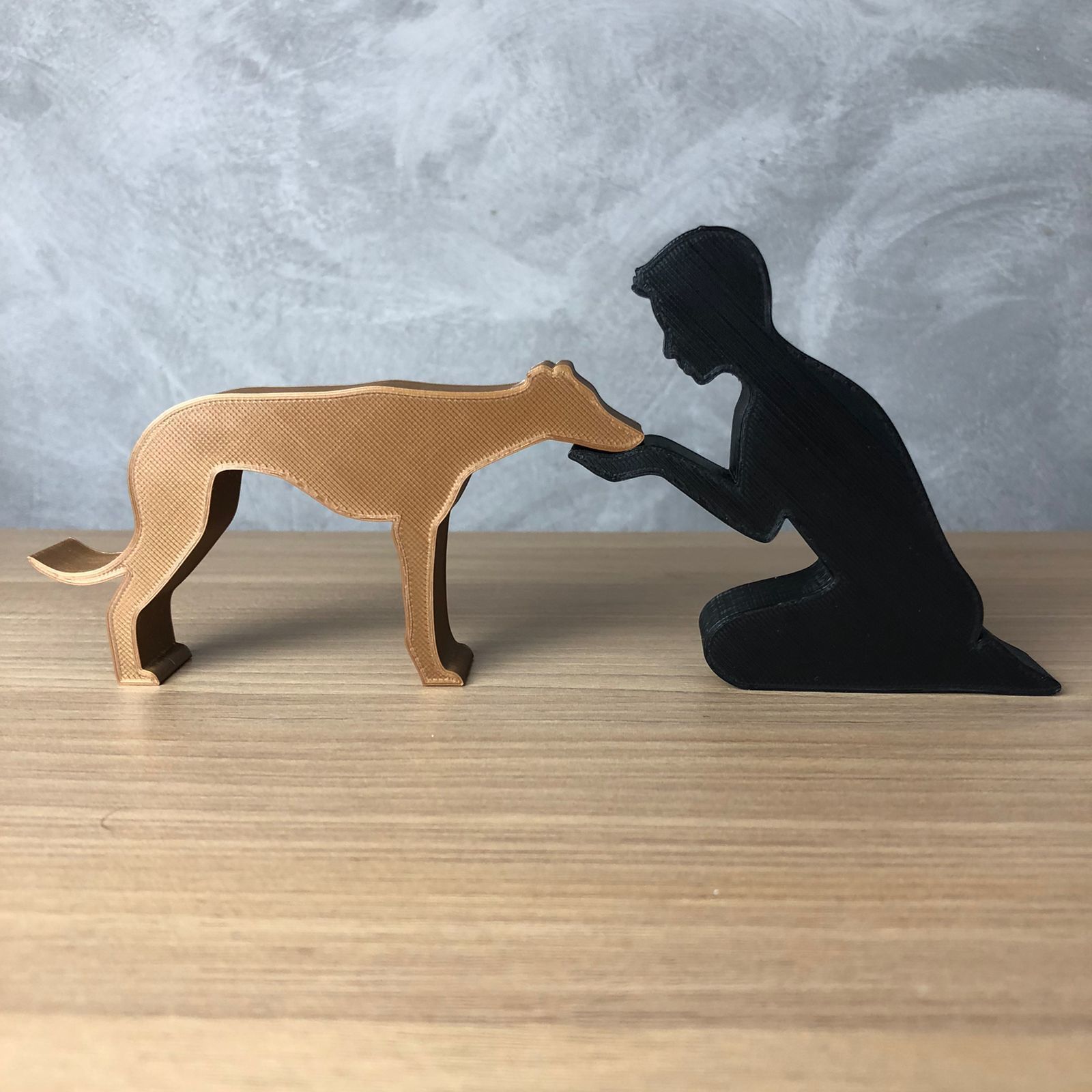 Boy and his Galgo for 3D printer or laser cut 3D print model_2