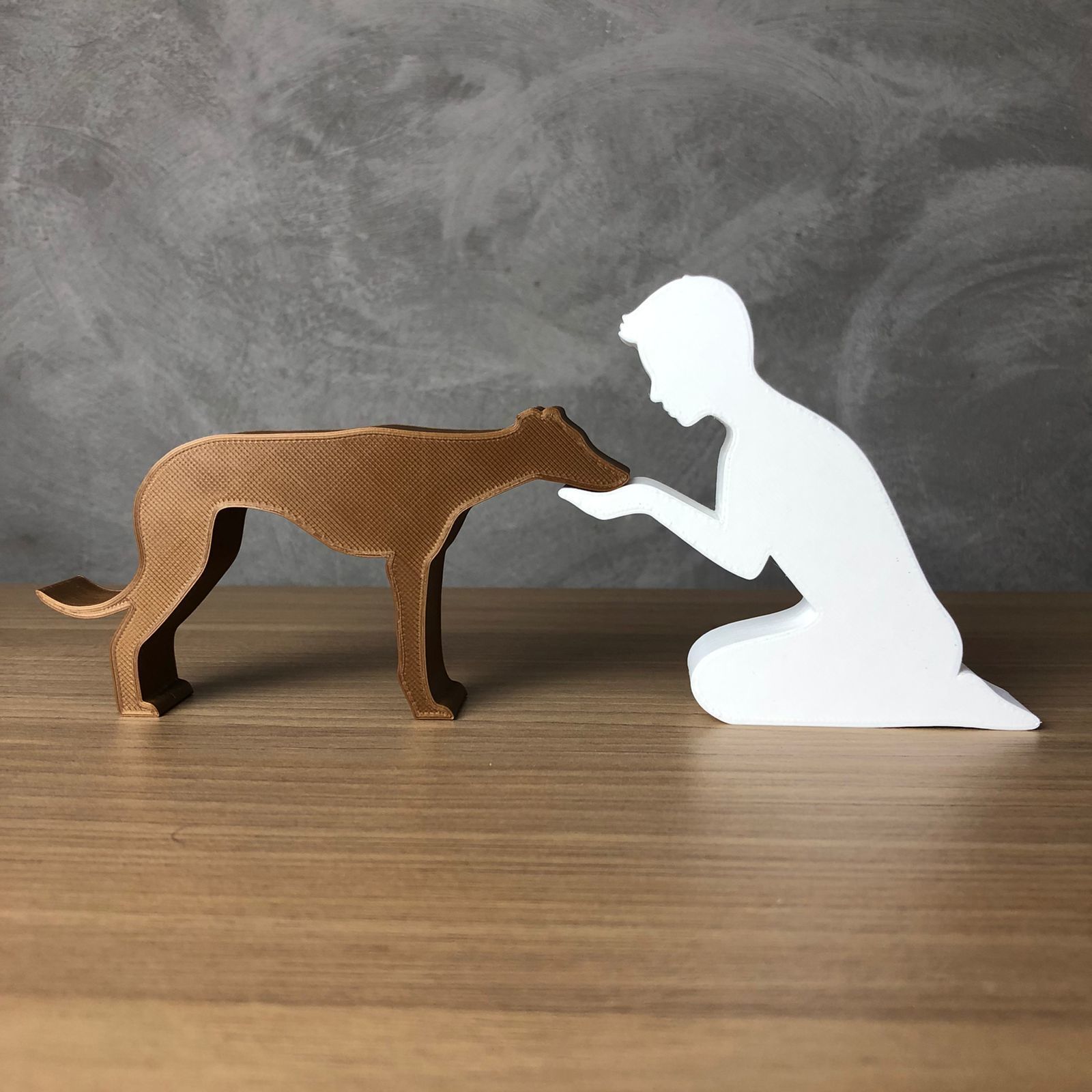 Boy and his Galgo for 3D printer or laser cut 3D print model_1
