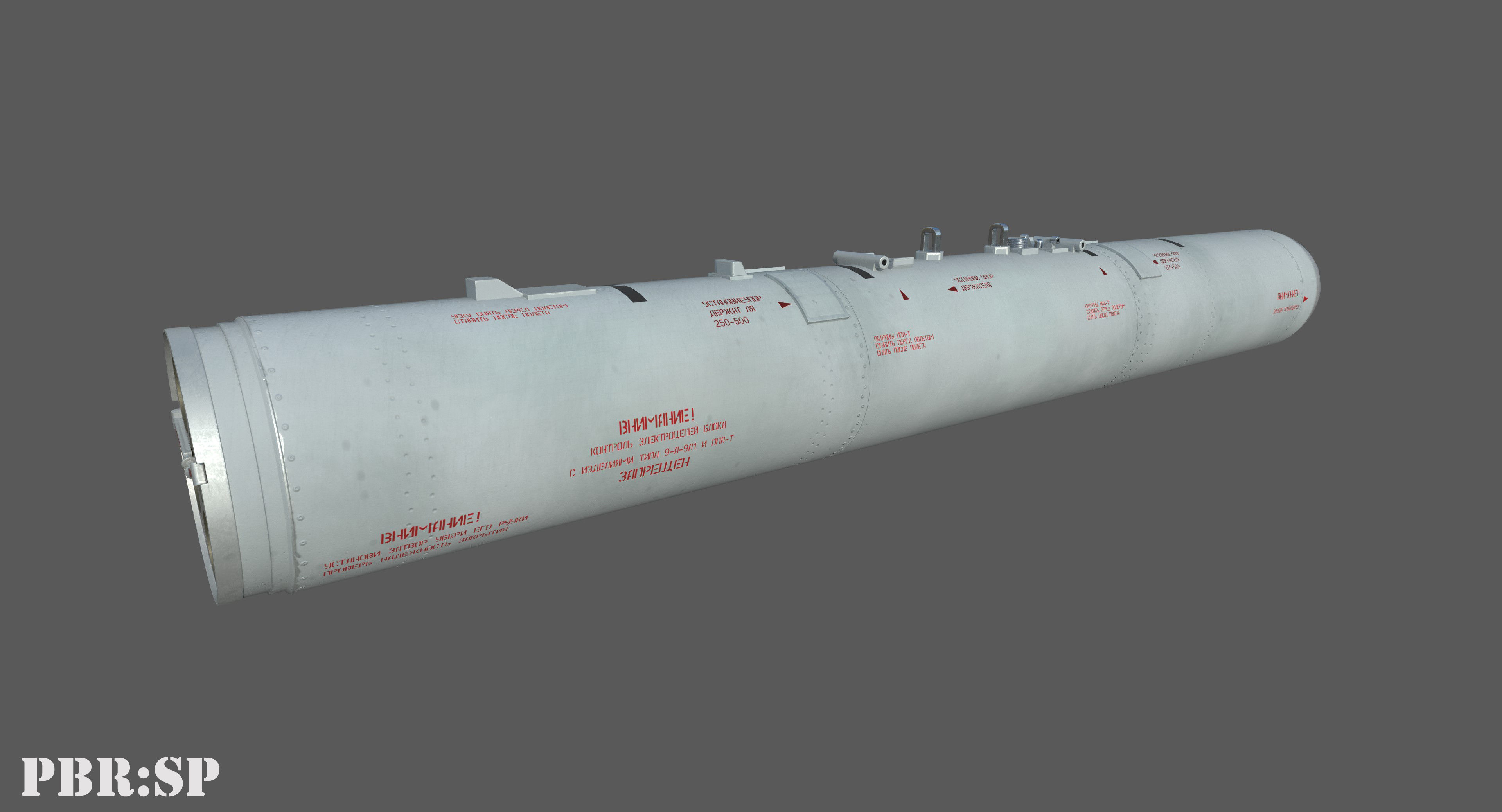B13L Soviet Russian Aircraft 122MM Rocket Pod PBR Game Model Low-poly 3D model_12