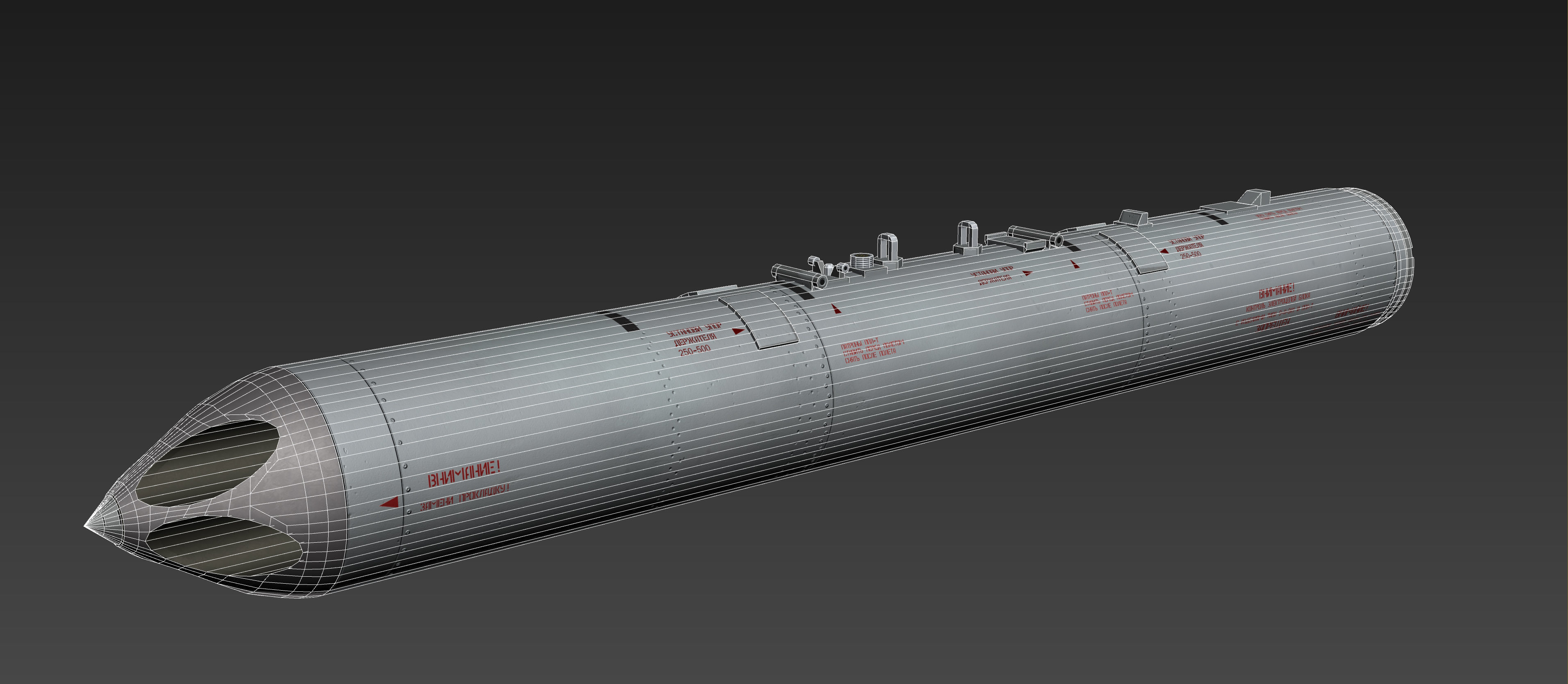 B13L Soviet Russian Aircraft 122MM Rocket Pod PBR Game Model Low-poly 3D model_18