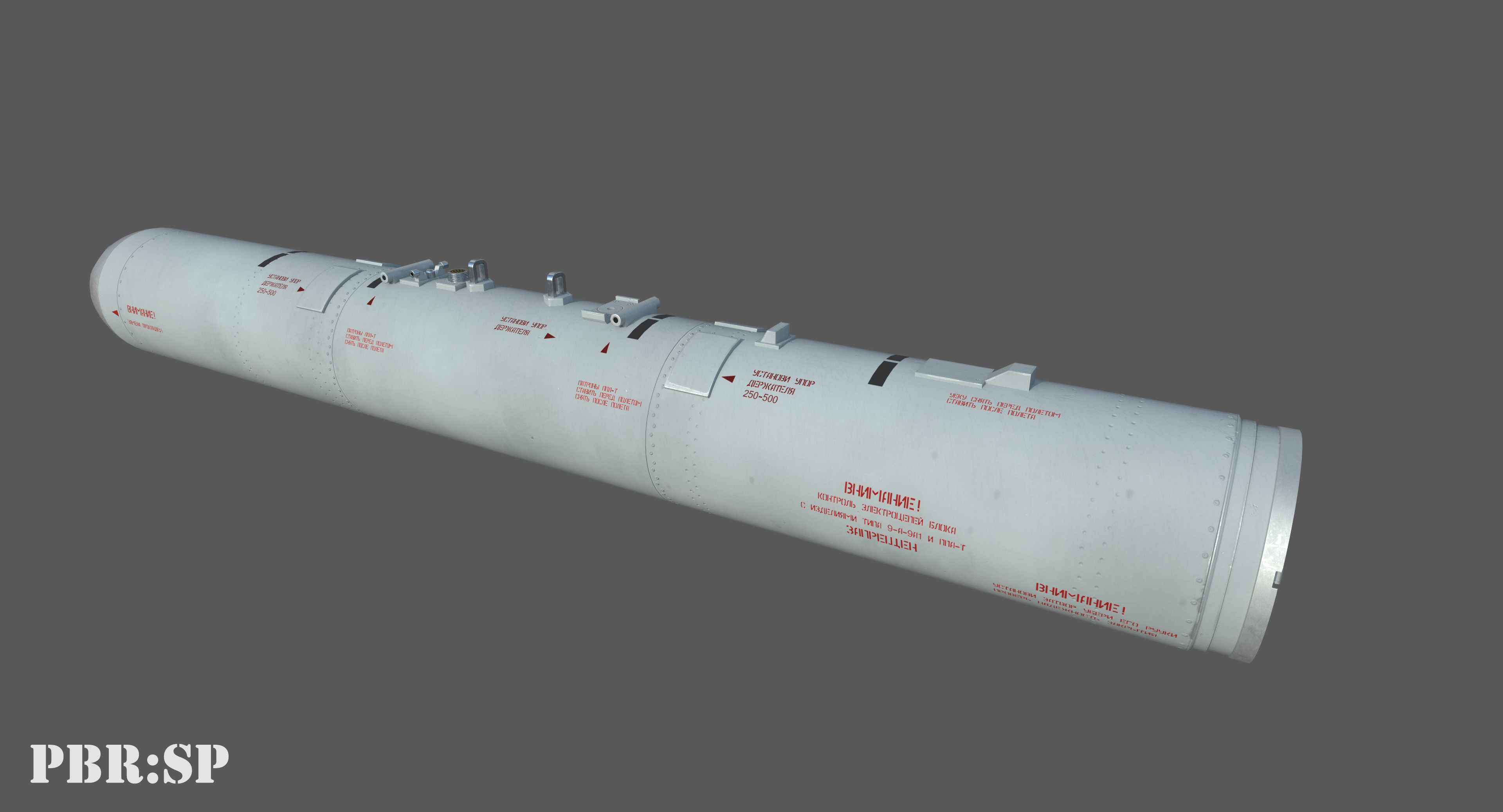B13L Soviet Russian Aircraft 122MM Rocket Pod PBR Game Model Low-poly 3D model_10