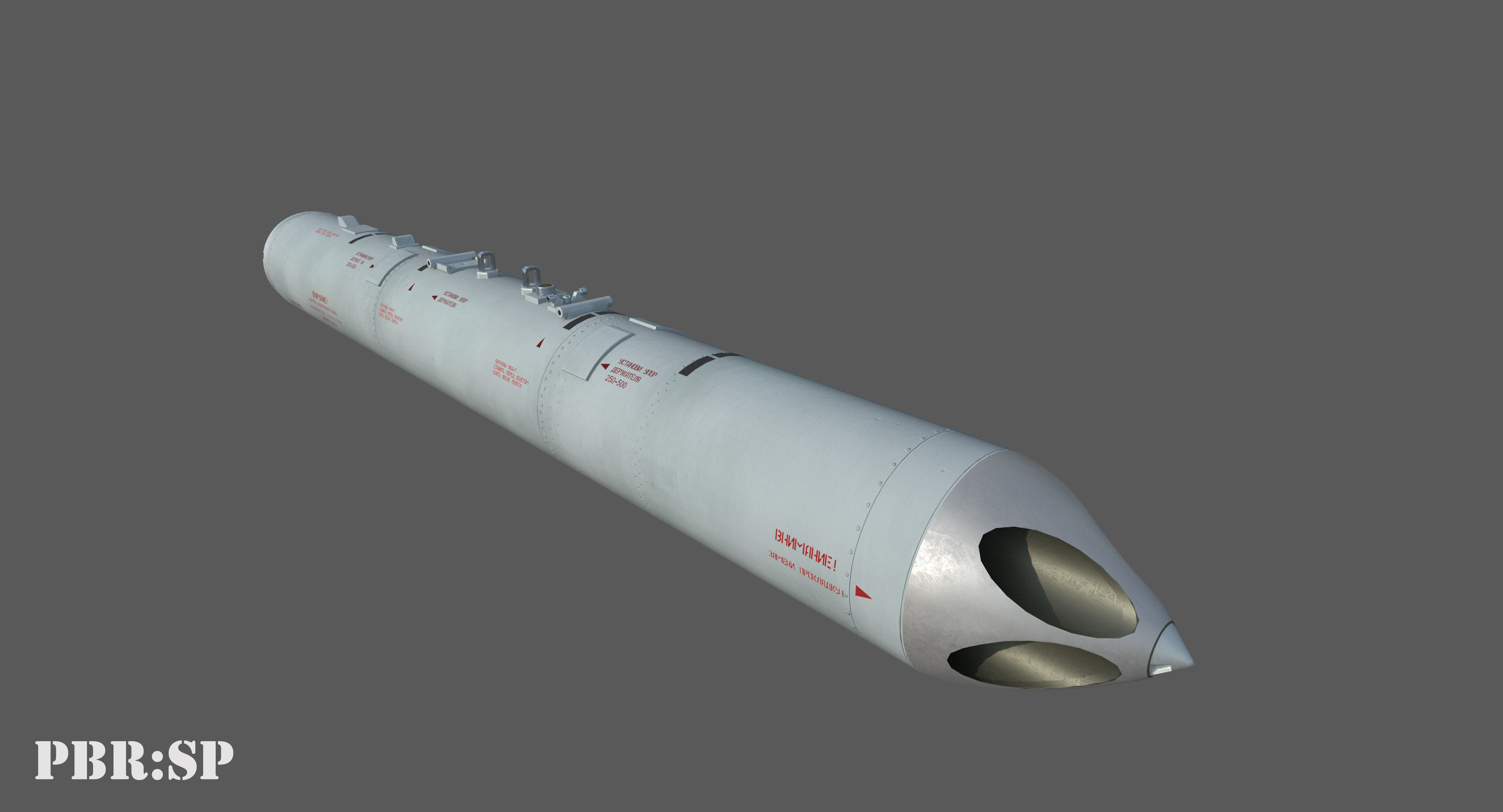B13L Soviet Russian Aircraft 122MM Rocket Pod PBR Game Model Low-poly 3D model_14