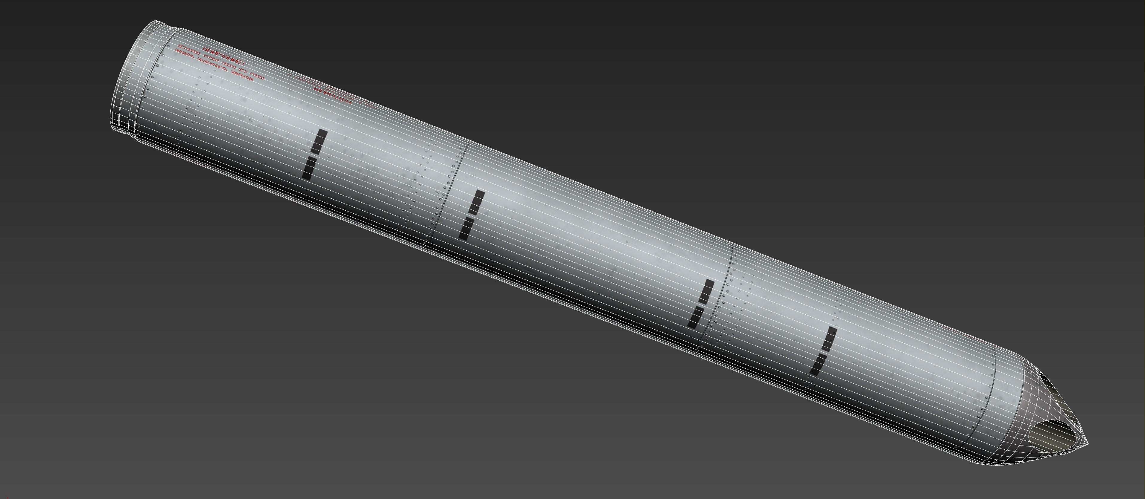 B13L Soviet Russian Aircraft 122MM Rocket Pod PBR Game Model Low-poly 3D model_23
