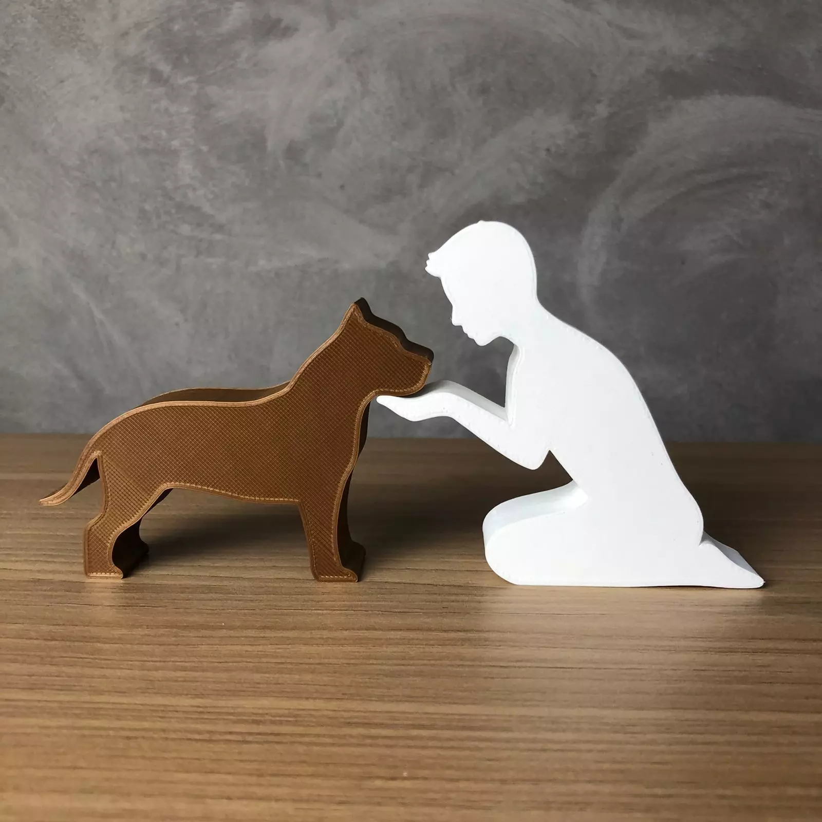 Boy and his Pitbull for 3D printer or laser cut 3D print model