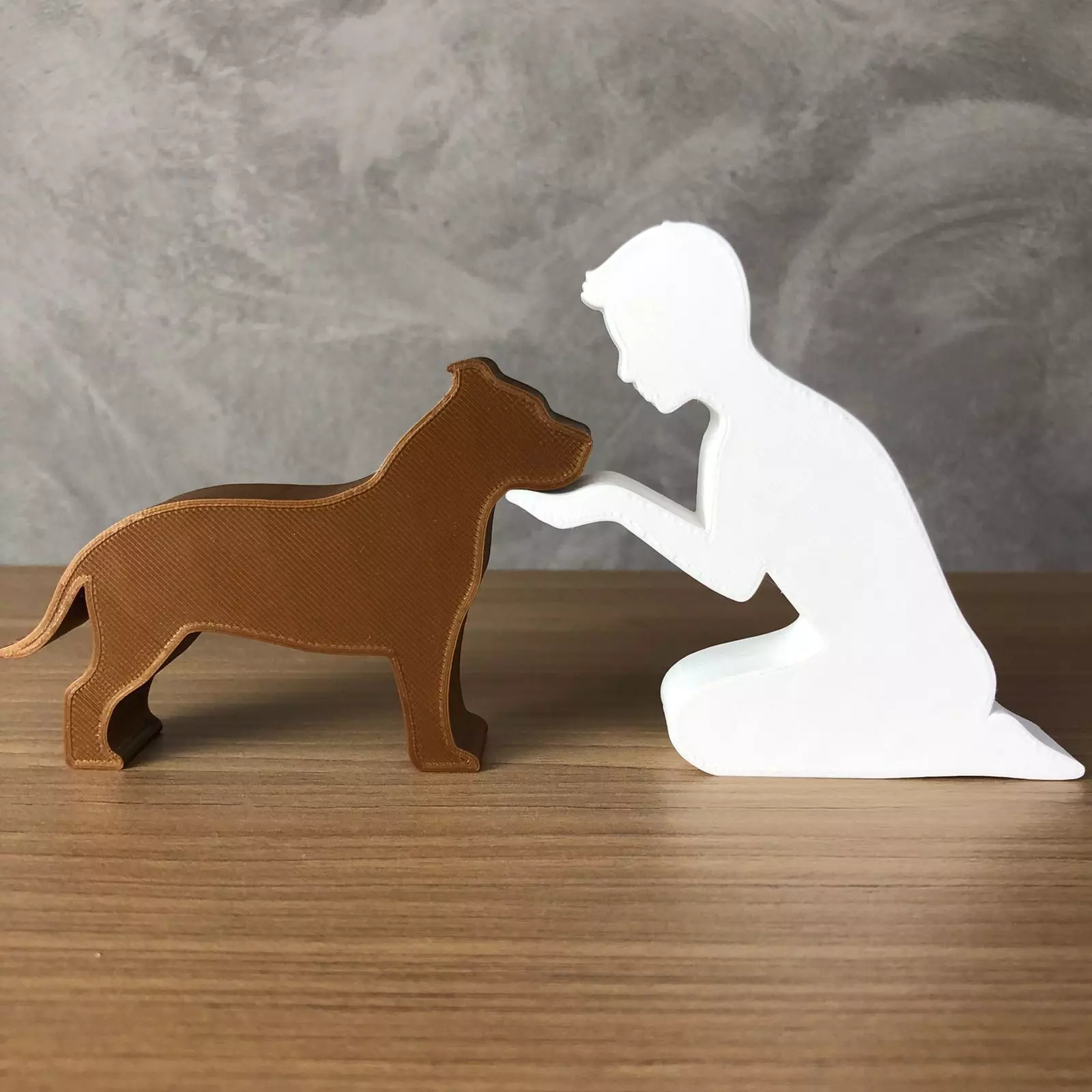 Boy and his Pitbull for 3D printer or laser cut 3D print model
