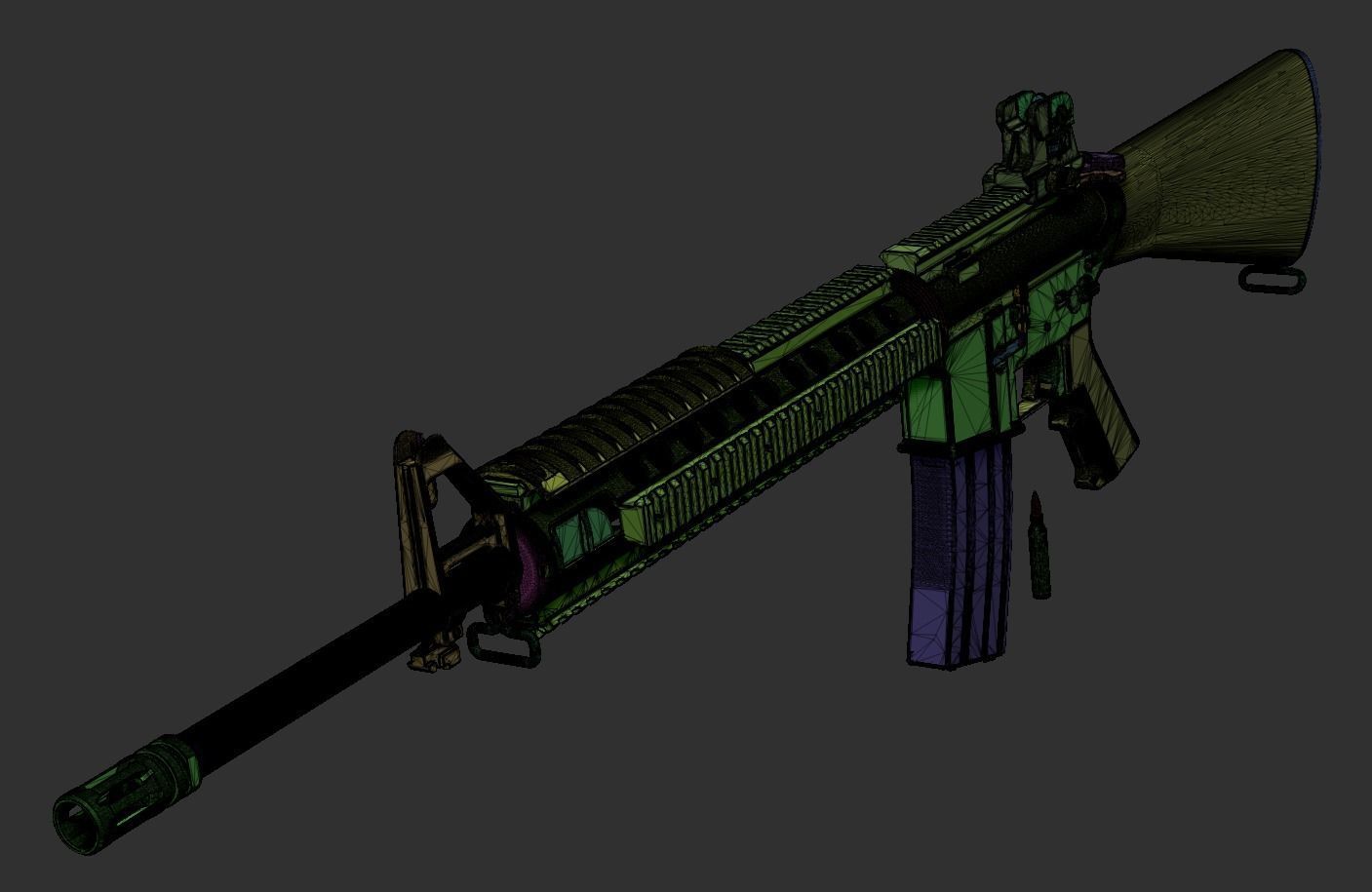 M16A4 Rifle 3D model_5
