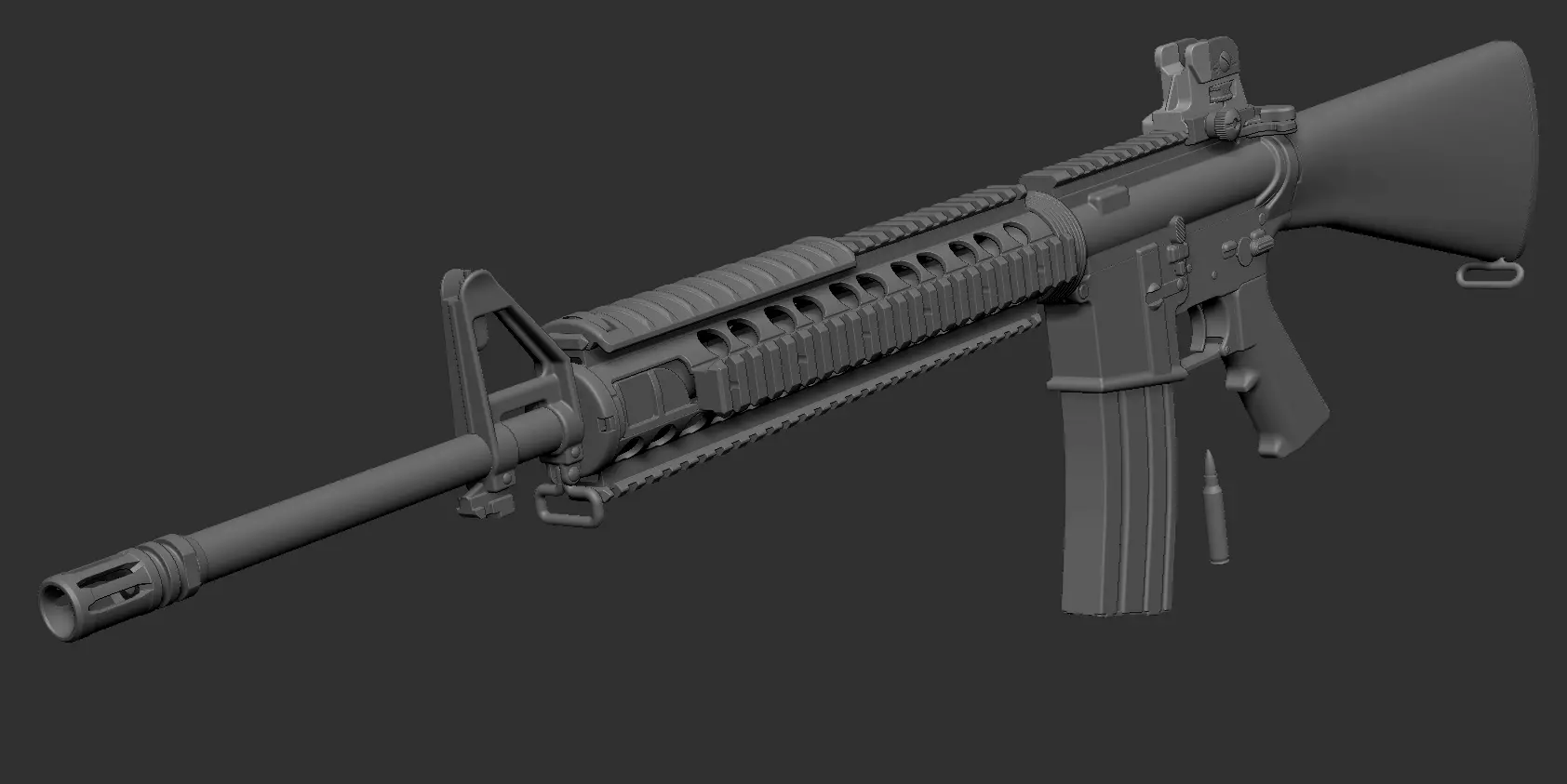 M16A4 Rifle 3D model_0
