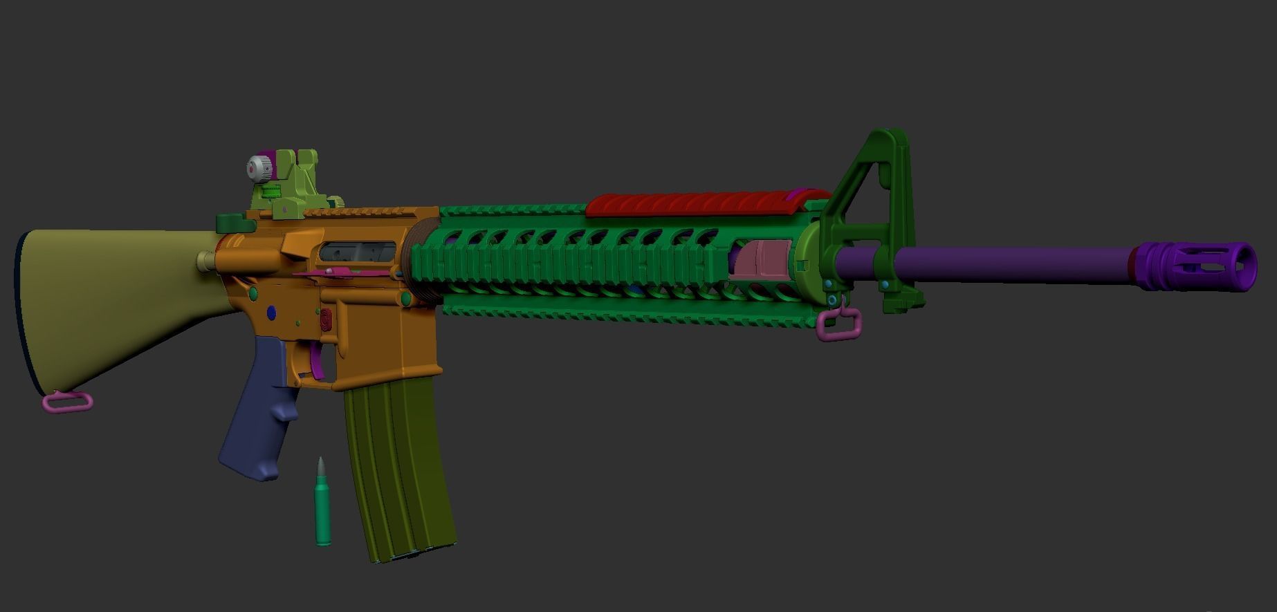 M16A4 Rifle 3D model_2