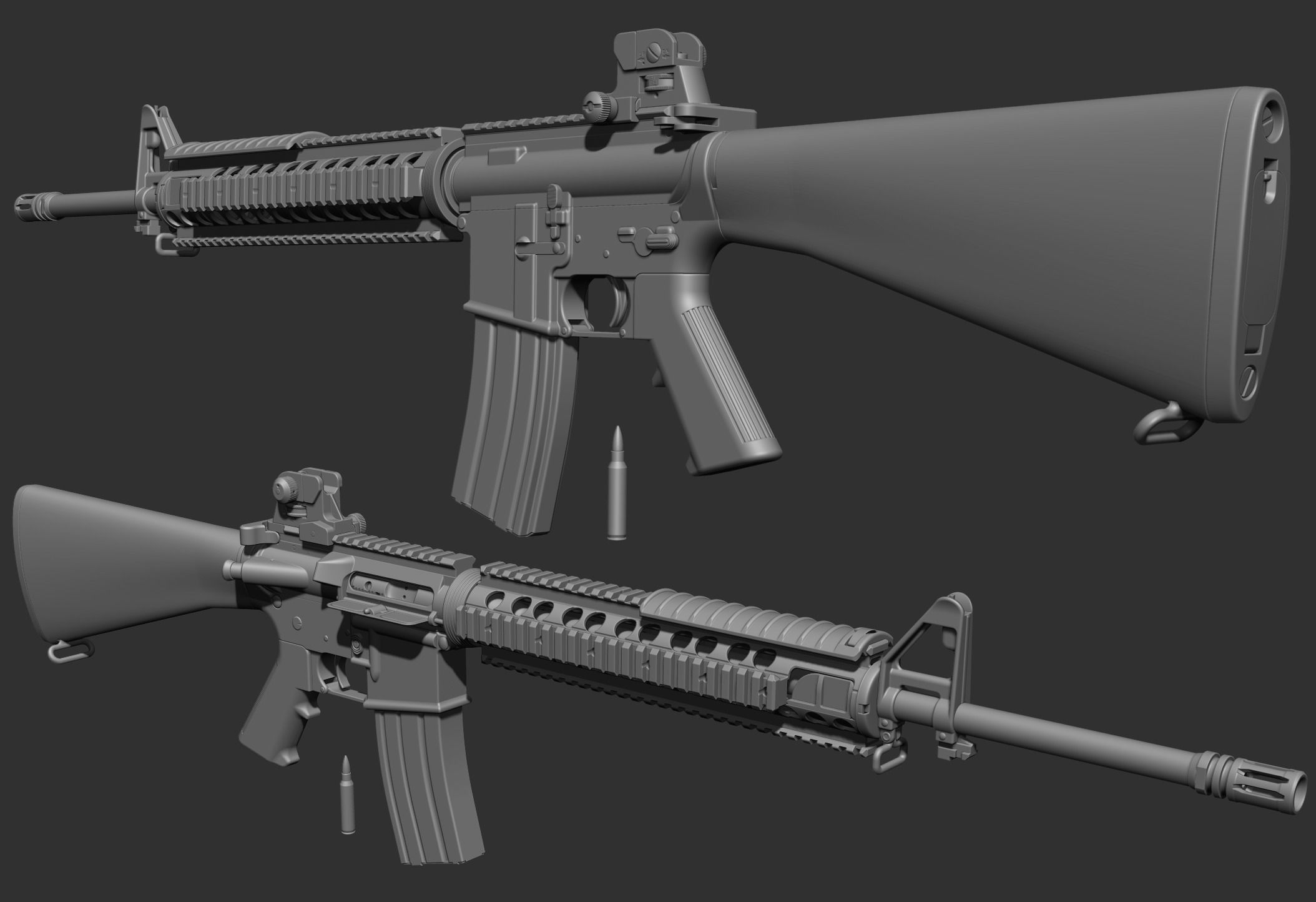 M16A4 Rifle 3D model_3