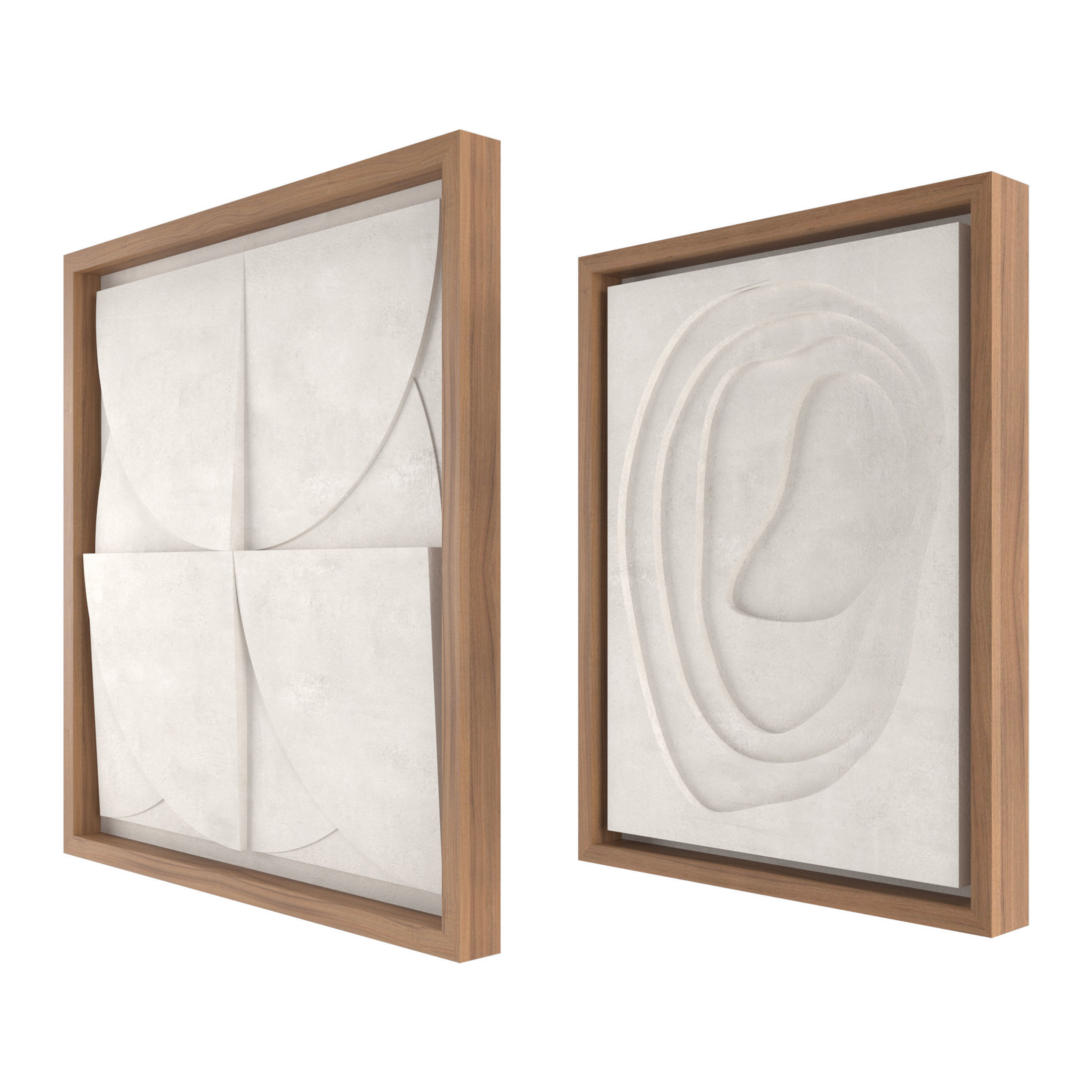 Art Panno 3d Wall Art Relief Gypsum Plaster with wooden frame 3D model_6