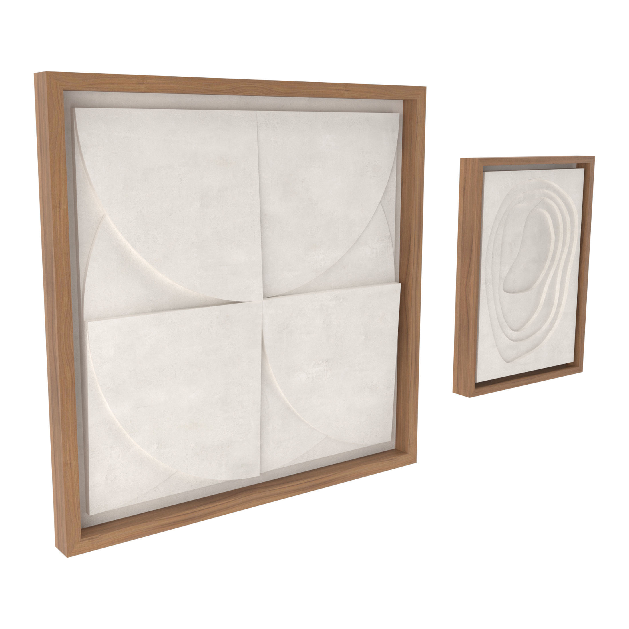 Art Panno 3d Wall Art Relief Gypsum Plaster with wooden frame 3D model_5