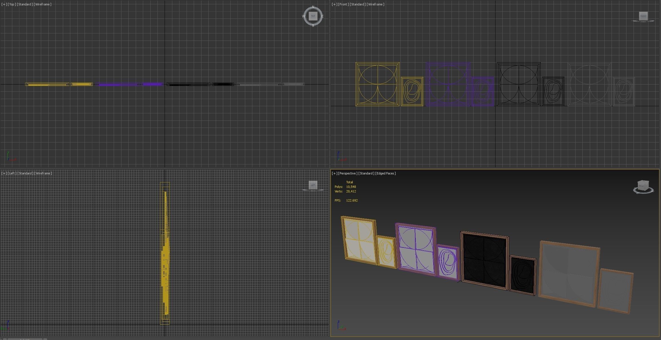 Art Panno 3d Wall Art Relief Gypsum Plaster with wooden frame 3D model_11