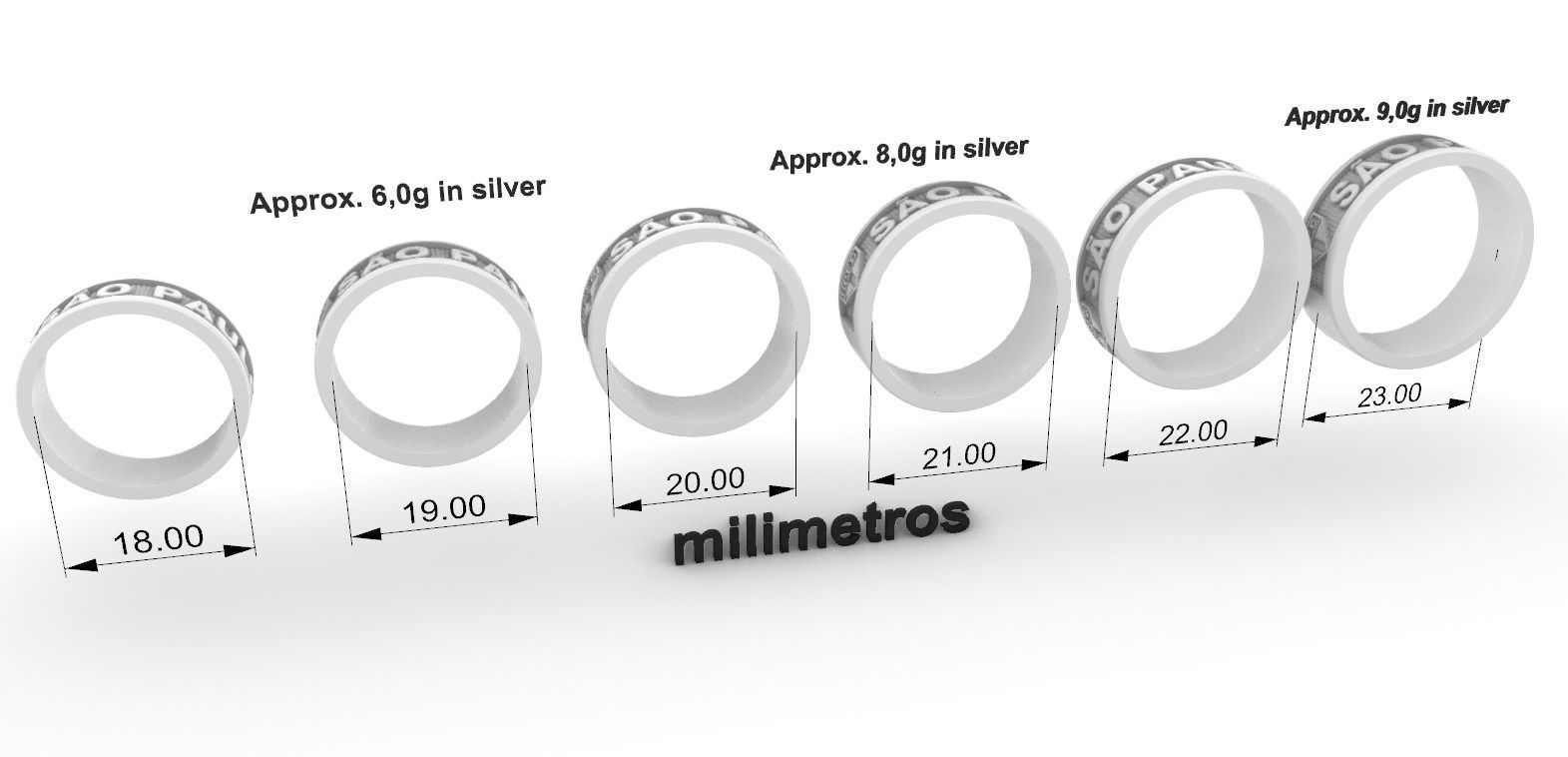 Sao Paulo - Tricolor Anel 3D print model_3