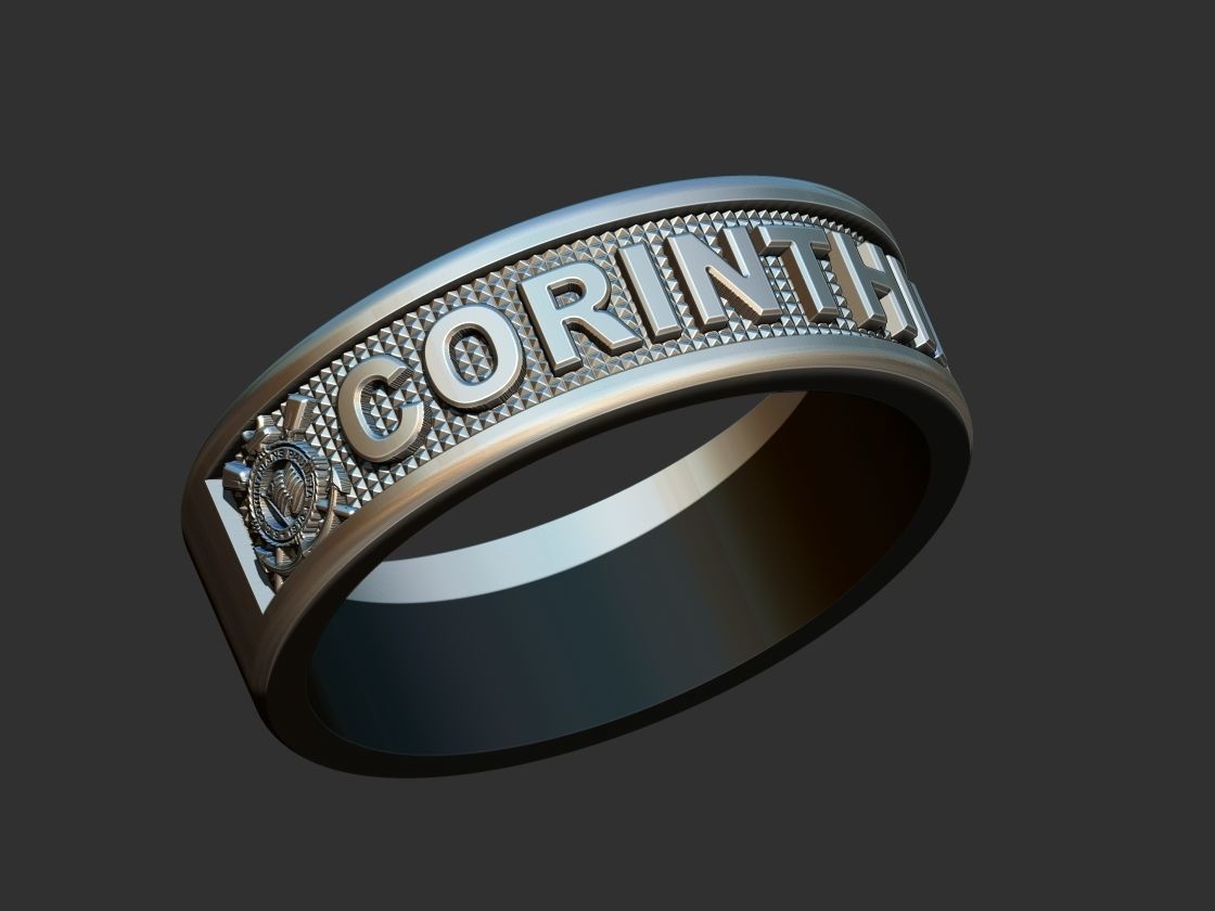 Corinthians Anel  3D print model_7