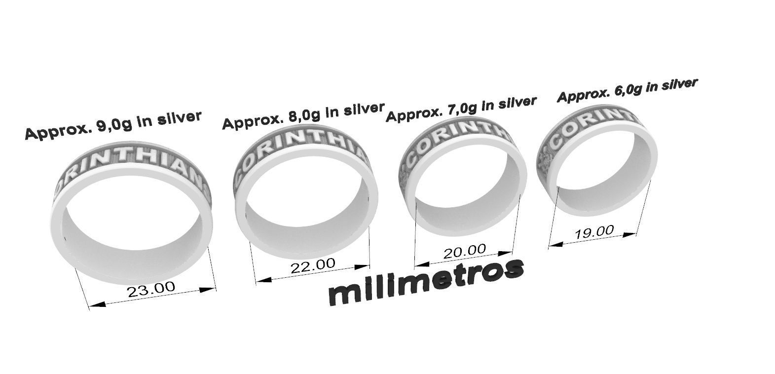 Corinthians Anel  3D print model_5