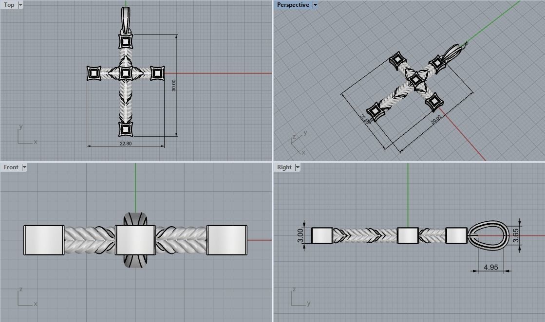 filigree cross model 831 3D print model_4