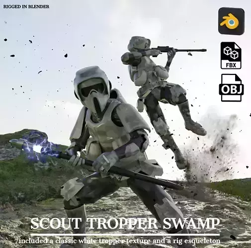 Swamp Scout Tropper Low-poly 3D model Low-poly 3D model