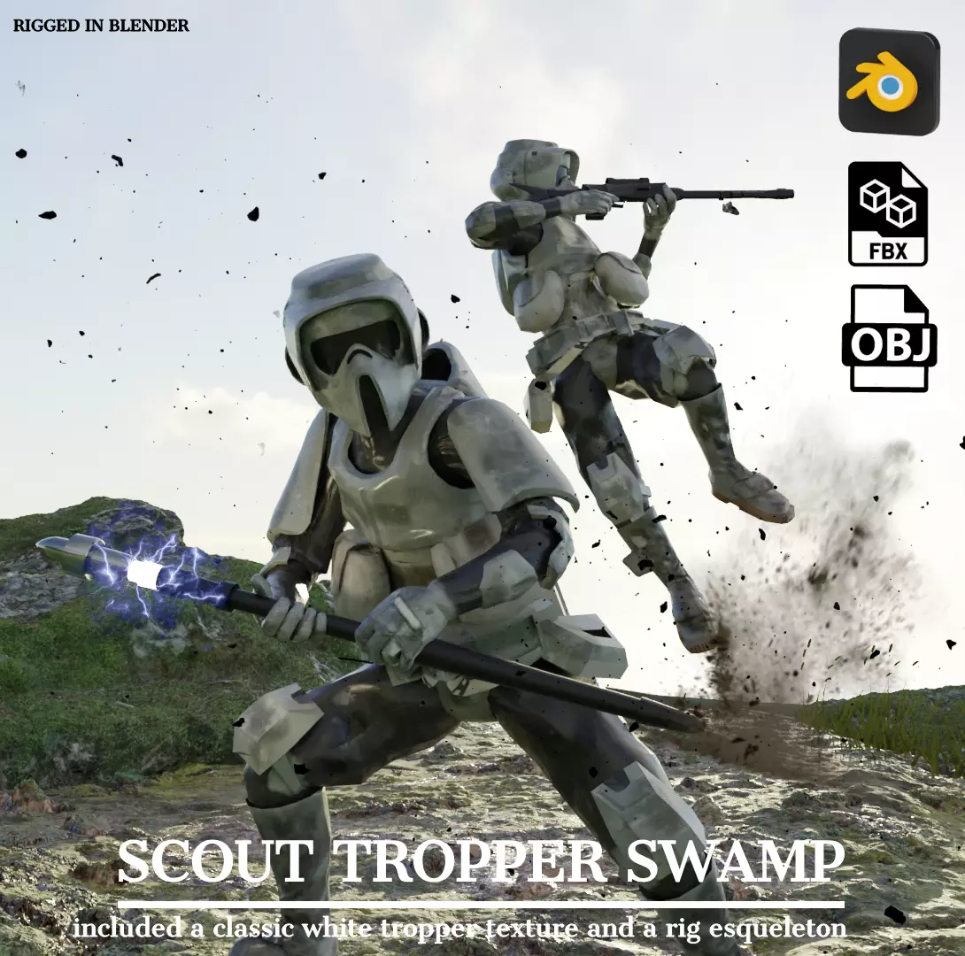 Swamp Scout Tropper Low-poly 3D model Low-poly 3D model_0