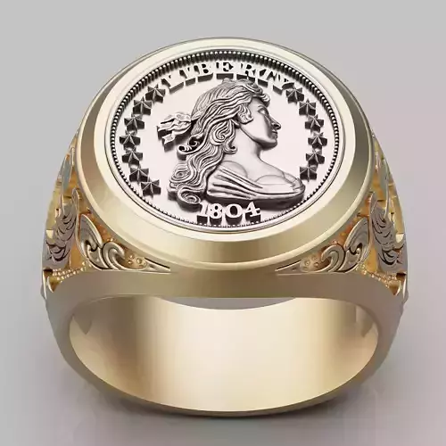 Draped Bust Dollar American coin printable ring