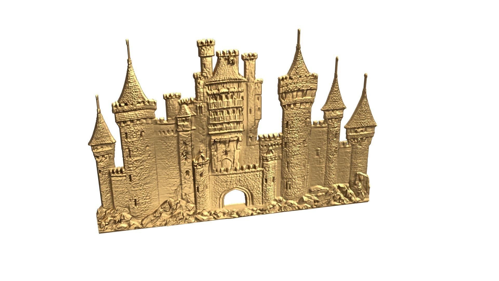 Futuristic Cityscape Relief Wall Panel -Unique 3D Printable   3D print model_4