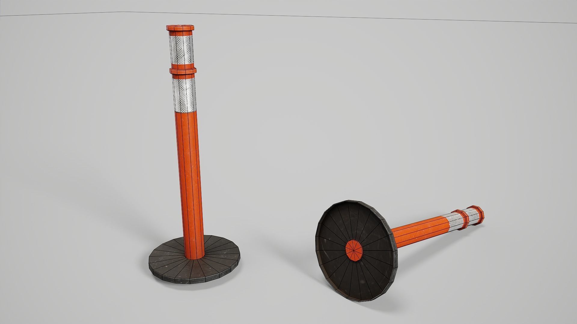 Traffic Cones Low-poly 3D model_9
