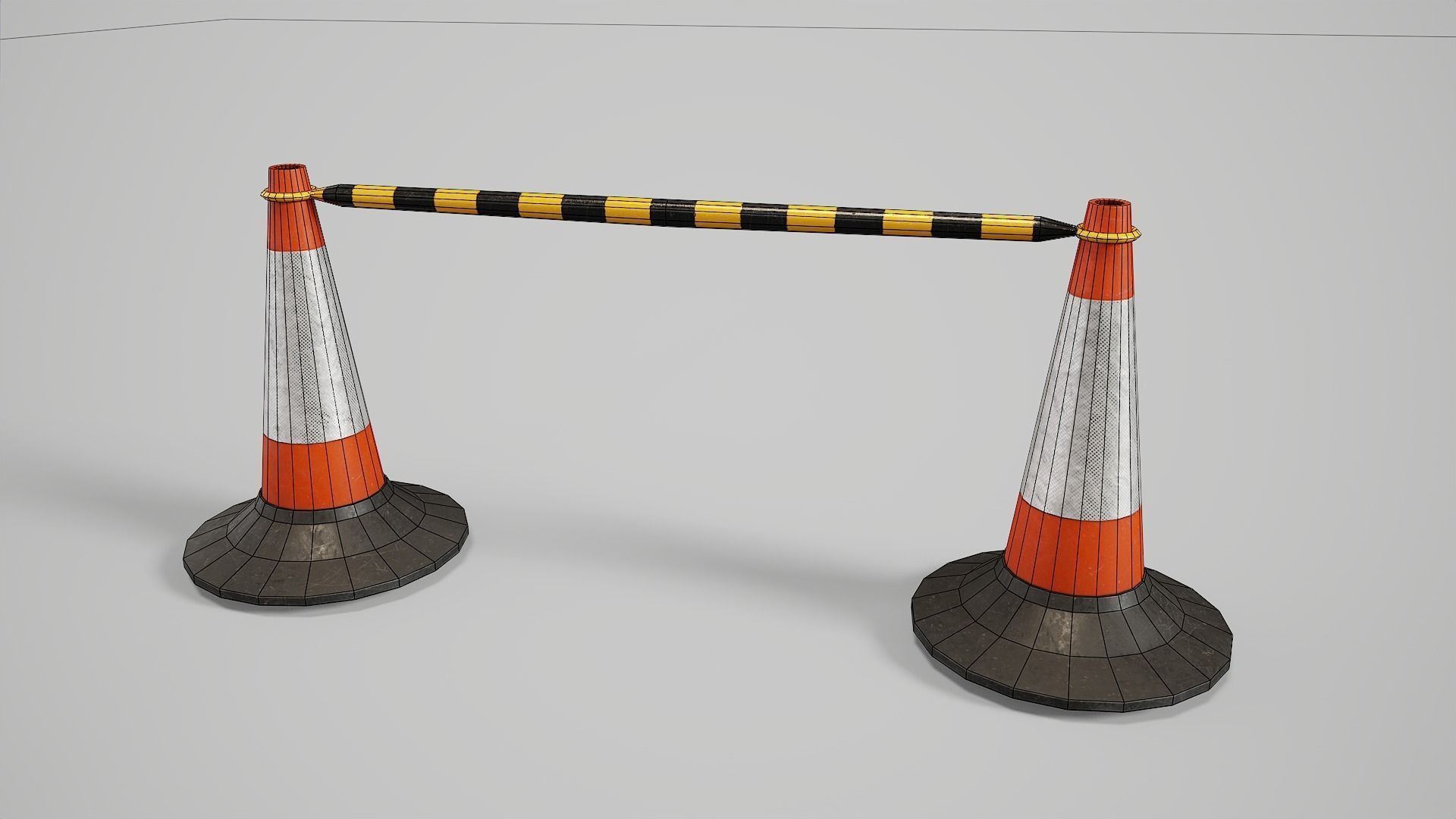 Traffic Cones Low-poly 3D model_11