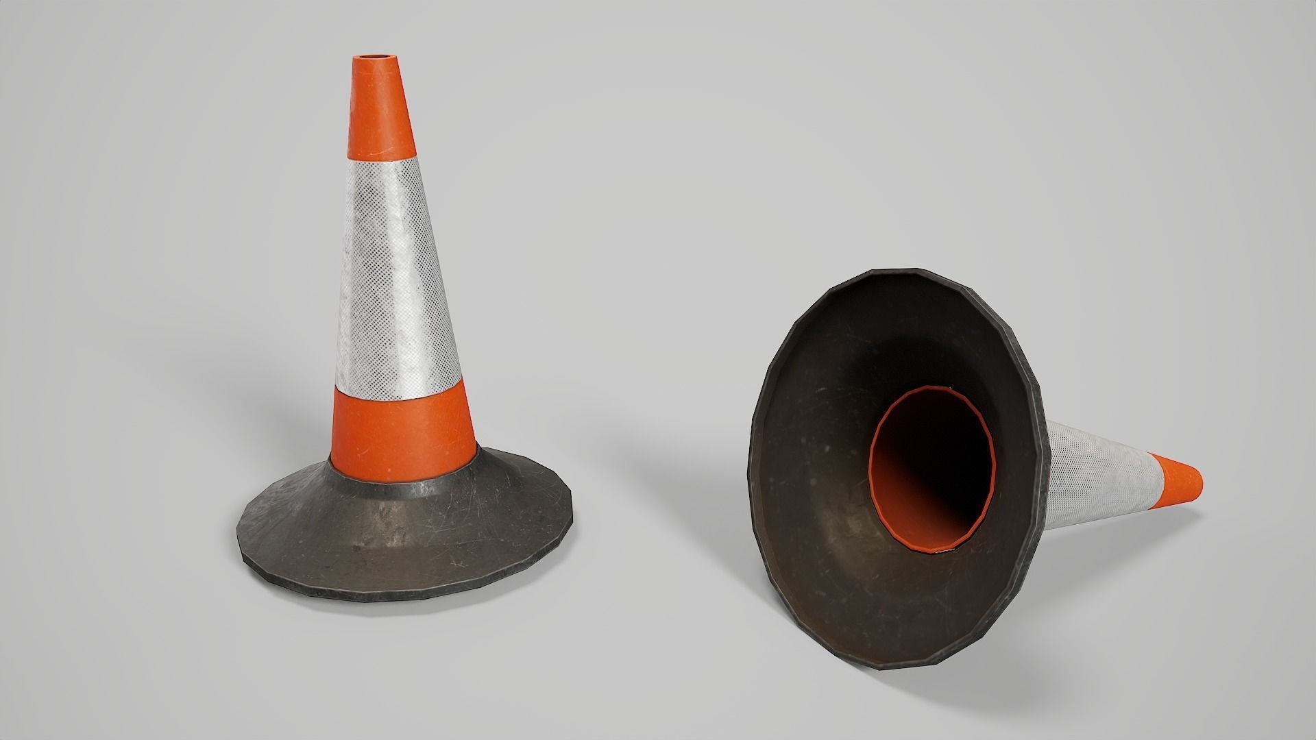 Traffic Cones Low-poly 3D model_1