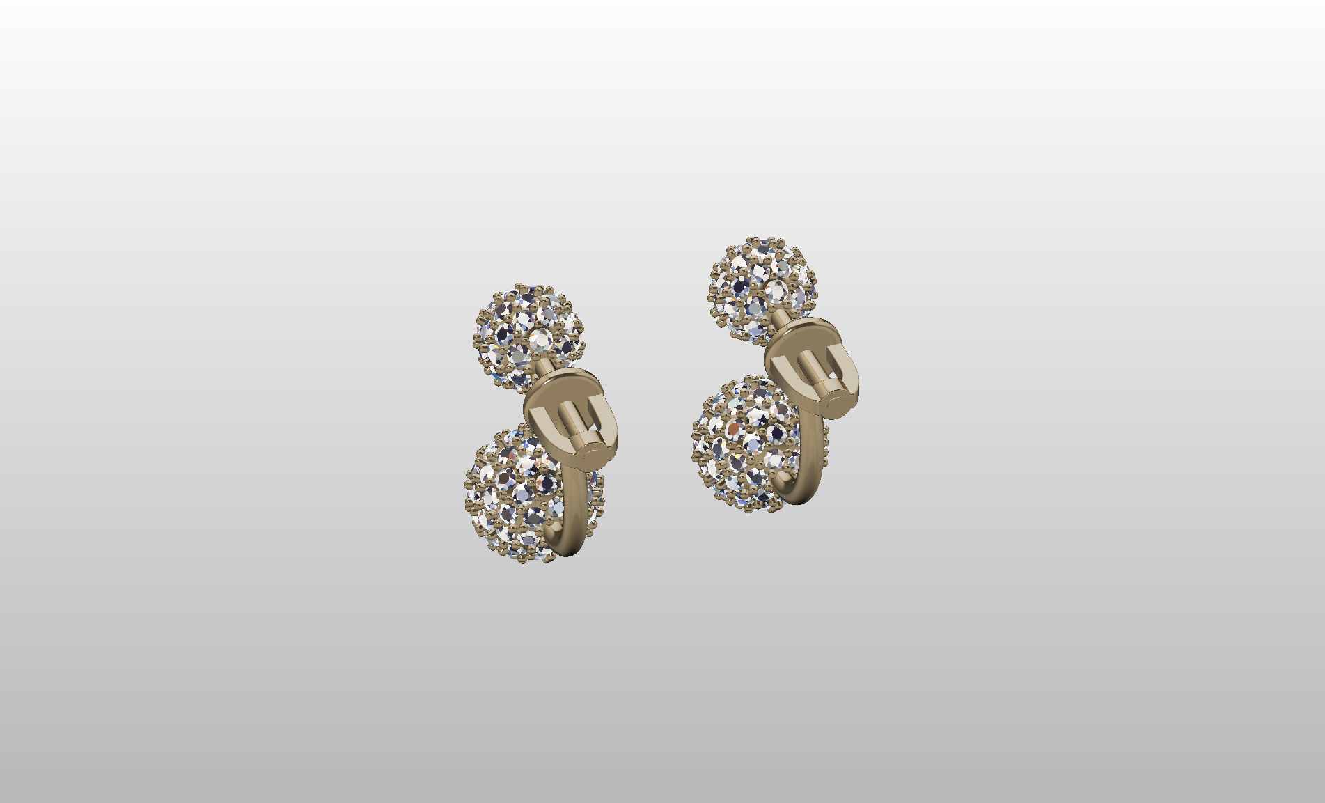 Earrings studs balls jacks 3D print model_35