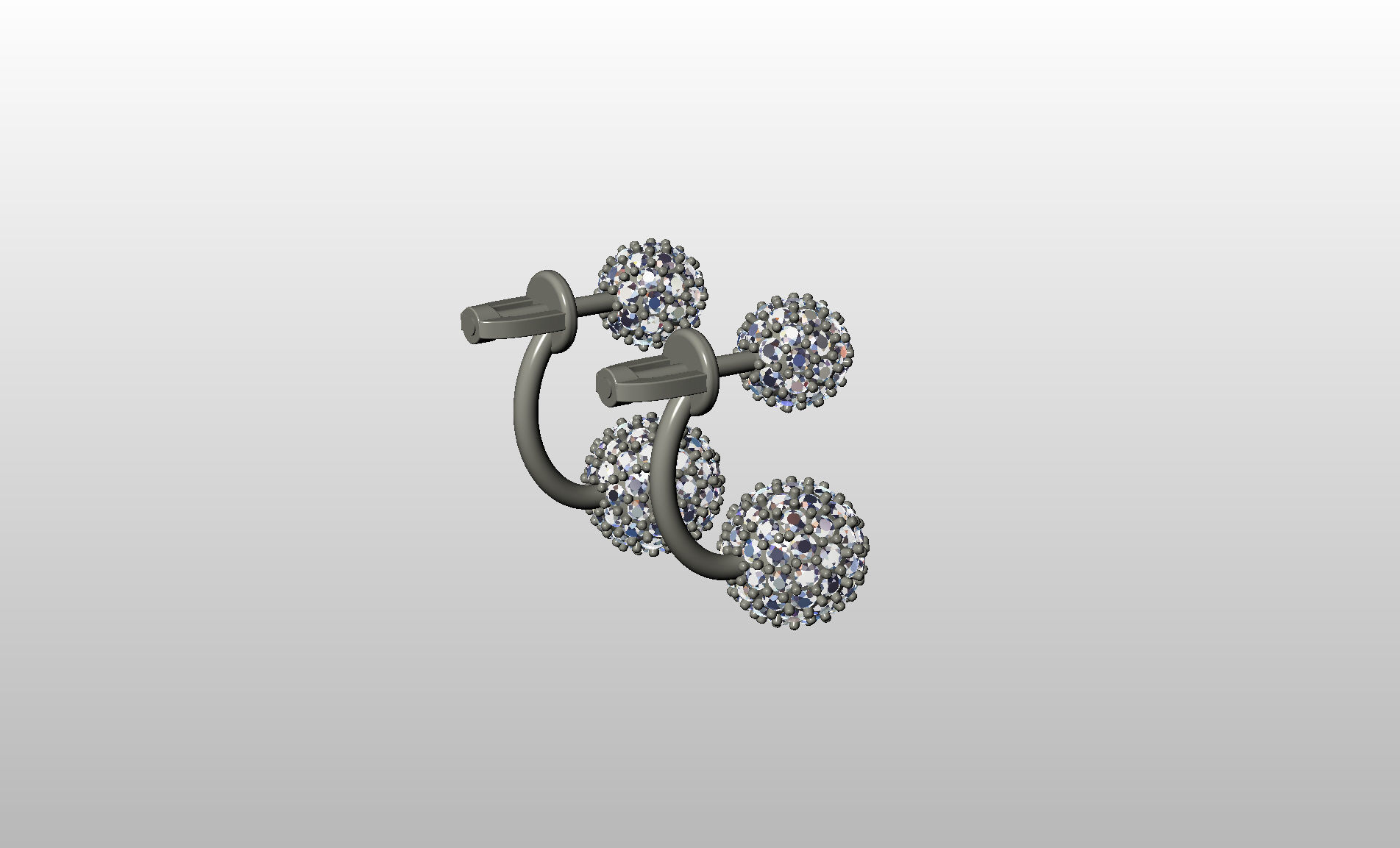 Earrings studs balls jacks 3D print model_21