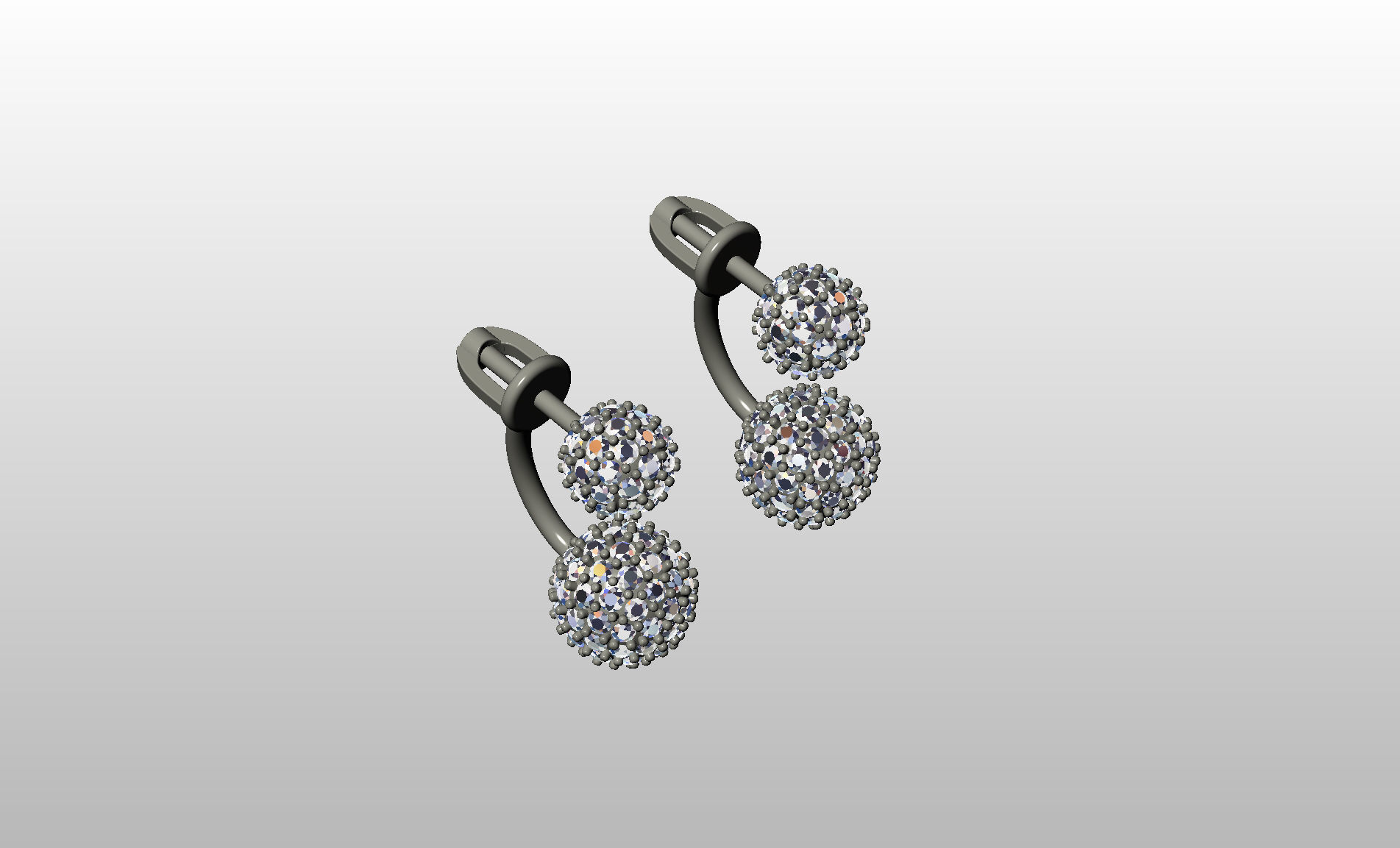 Earrings studs balls jacks 3D print model_16