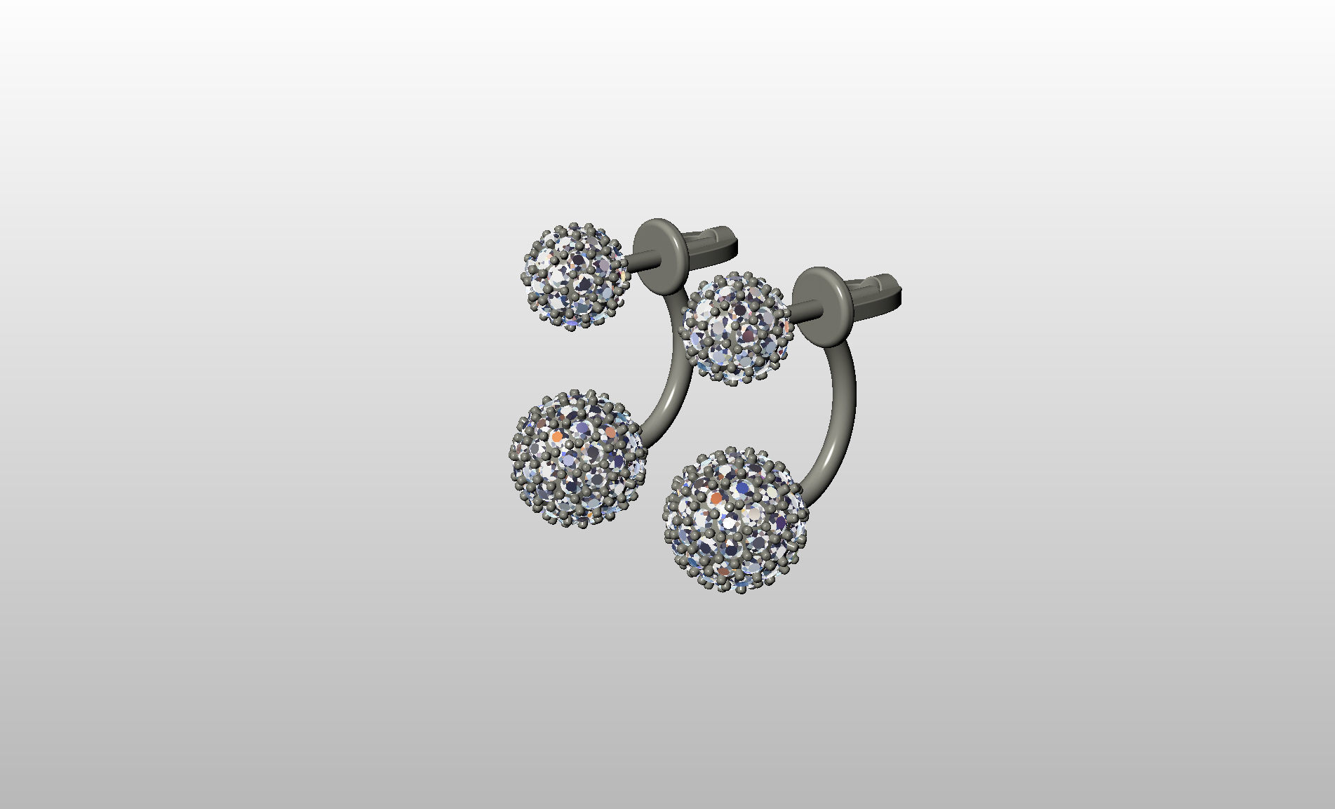 Earrings studs balls jacks 3D print model_11