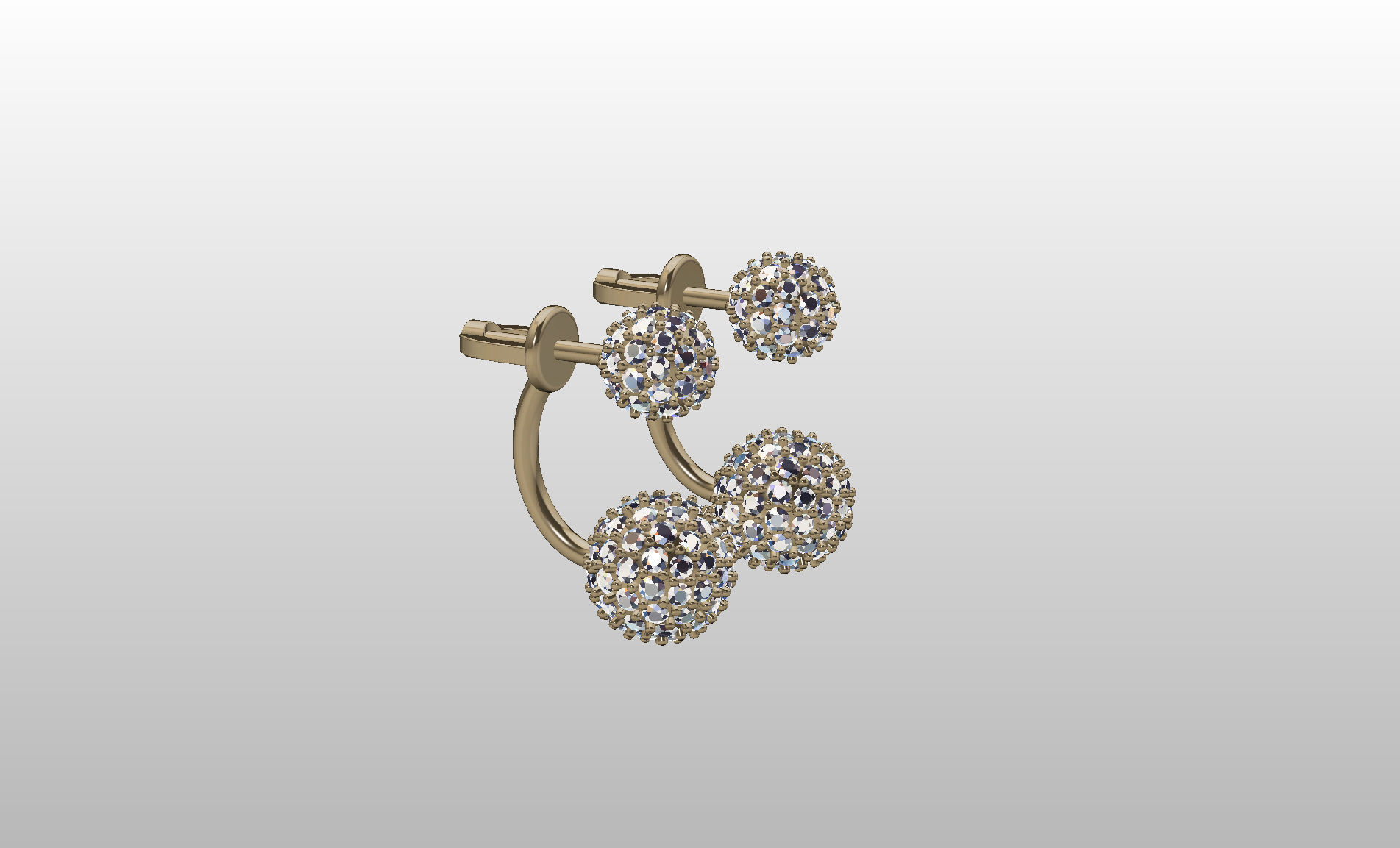 Earrings studs balls jacks 3D print model_30