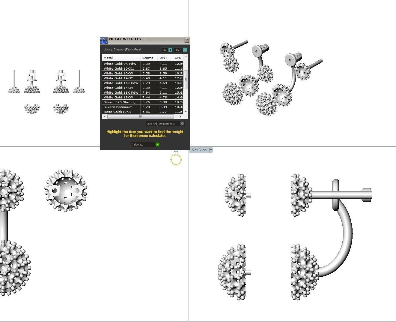 Earrings studs balls jacks 3D print model_4