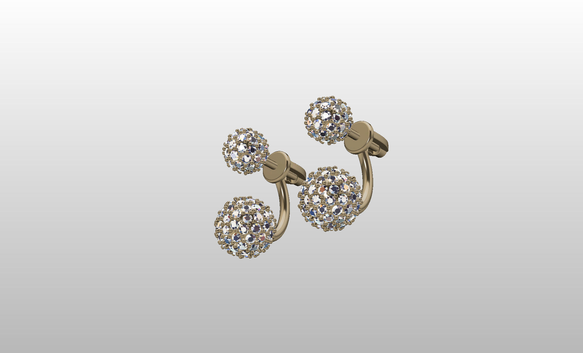 Earrings studs balls jacks 3D print model_39