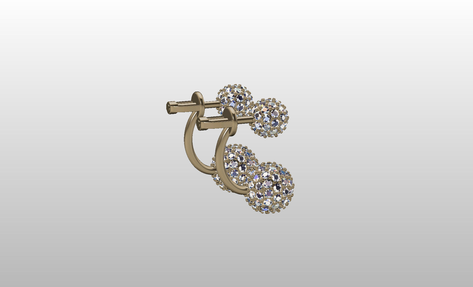 Earrings studs balls jacks 3D print model_31