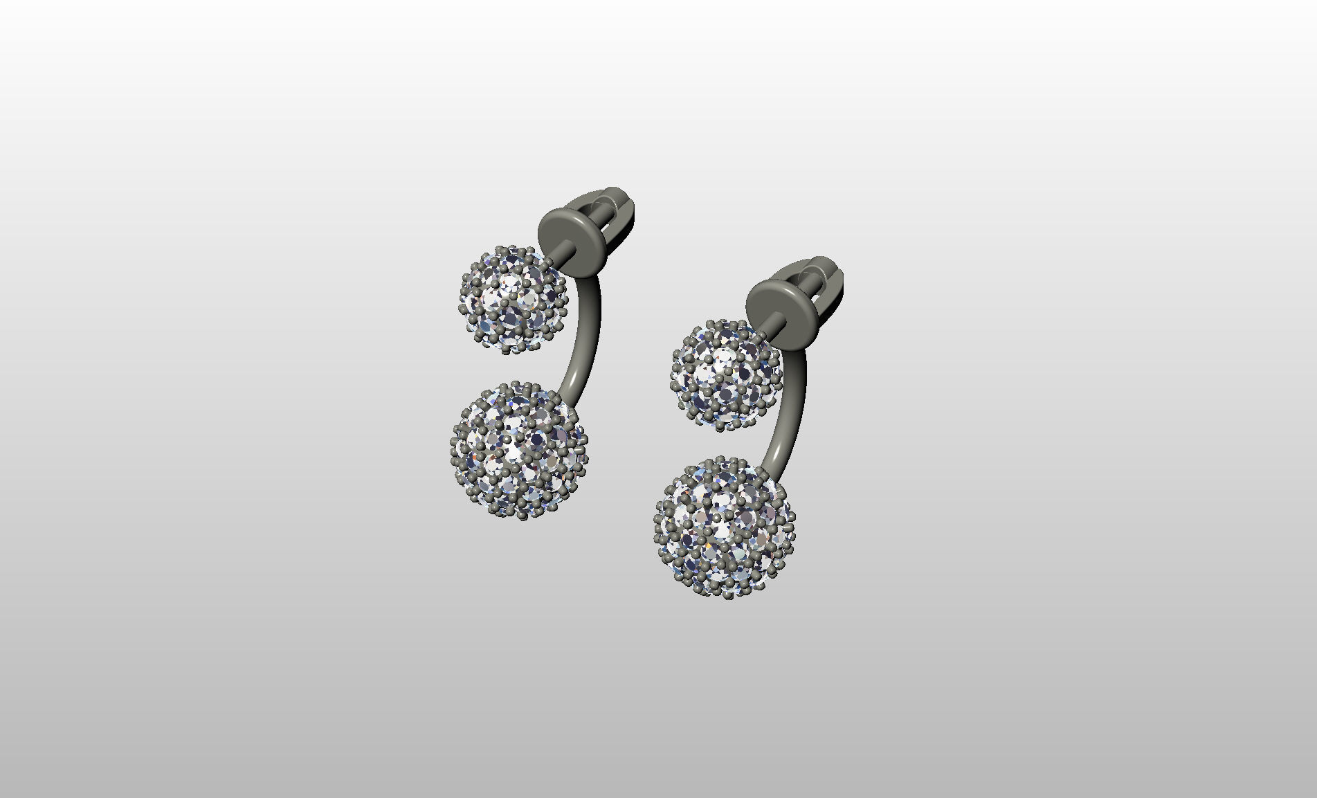 Earrings studs balls jacks 3D print model_12