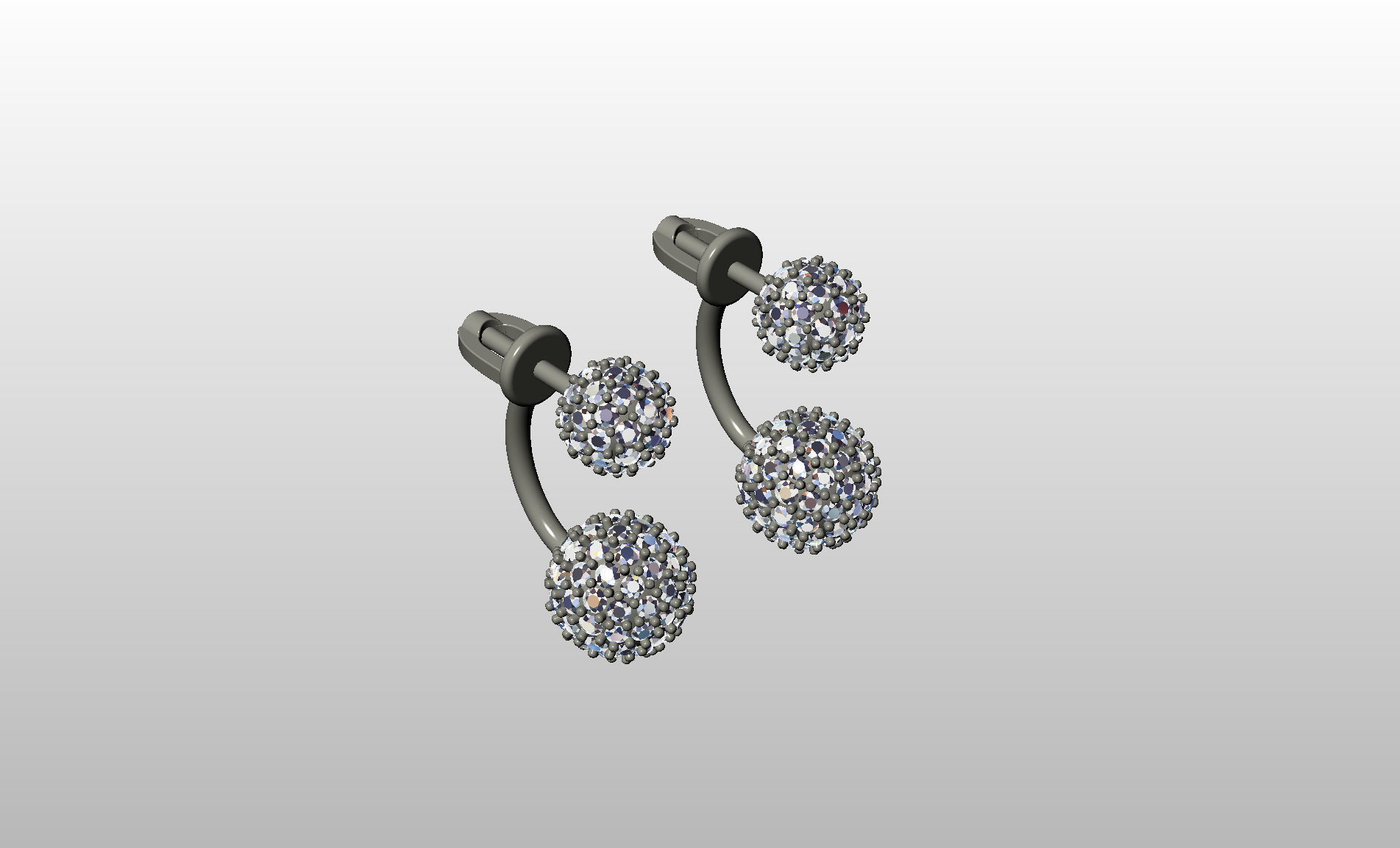 Earrings studs balls jacks 3D print model_17