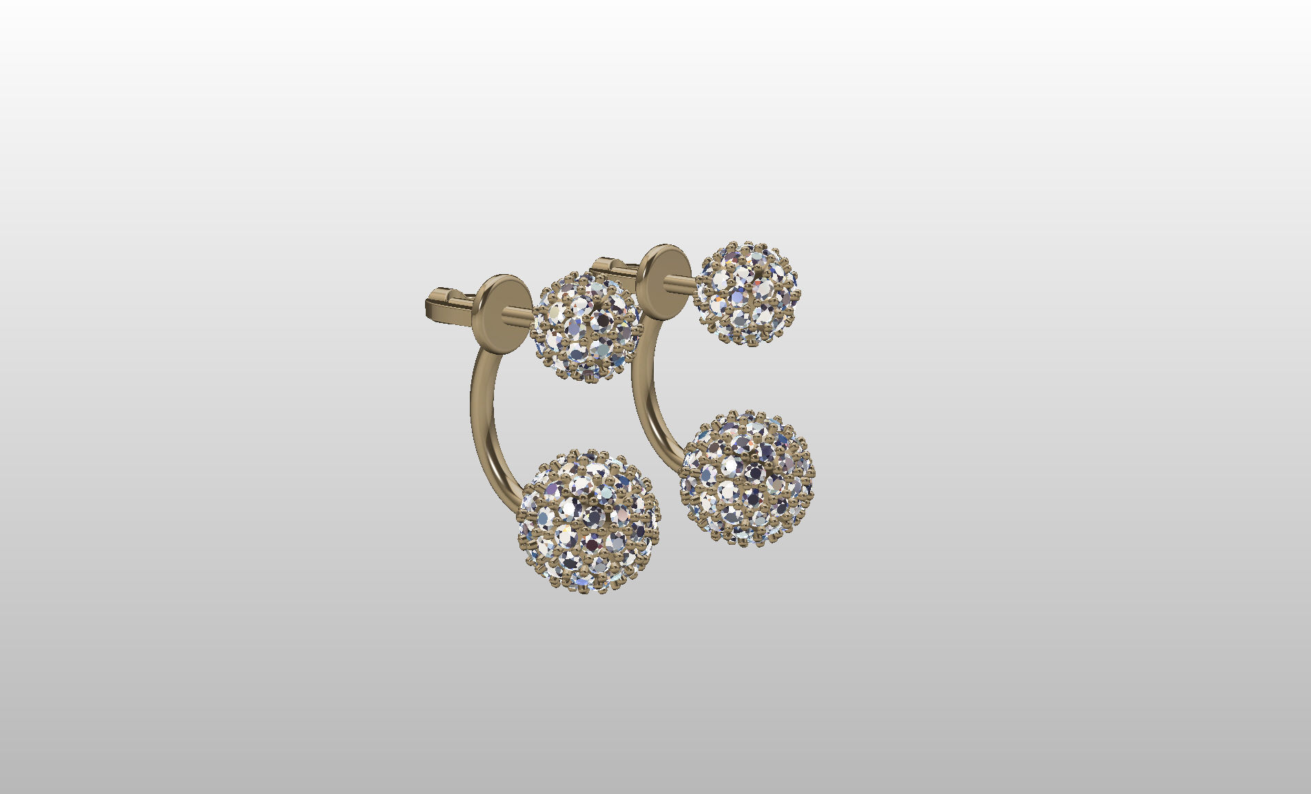 Earrings studs balls jacks 3D print model_29