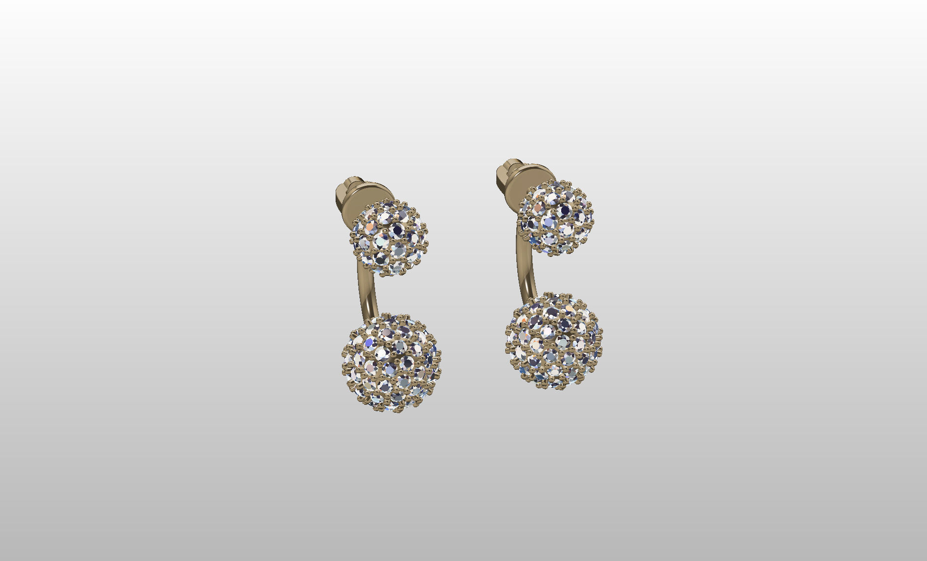 Earrings studs balls jacks 3D print model_41