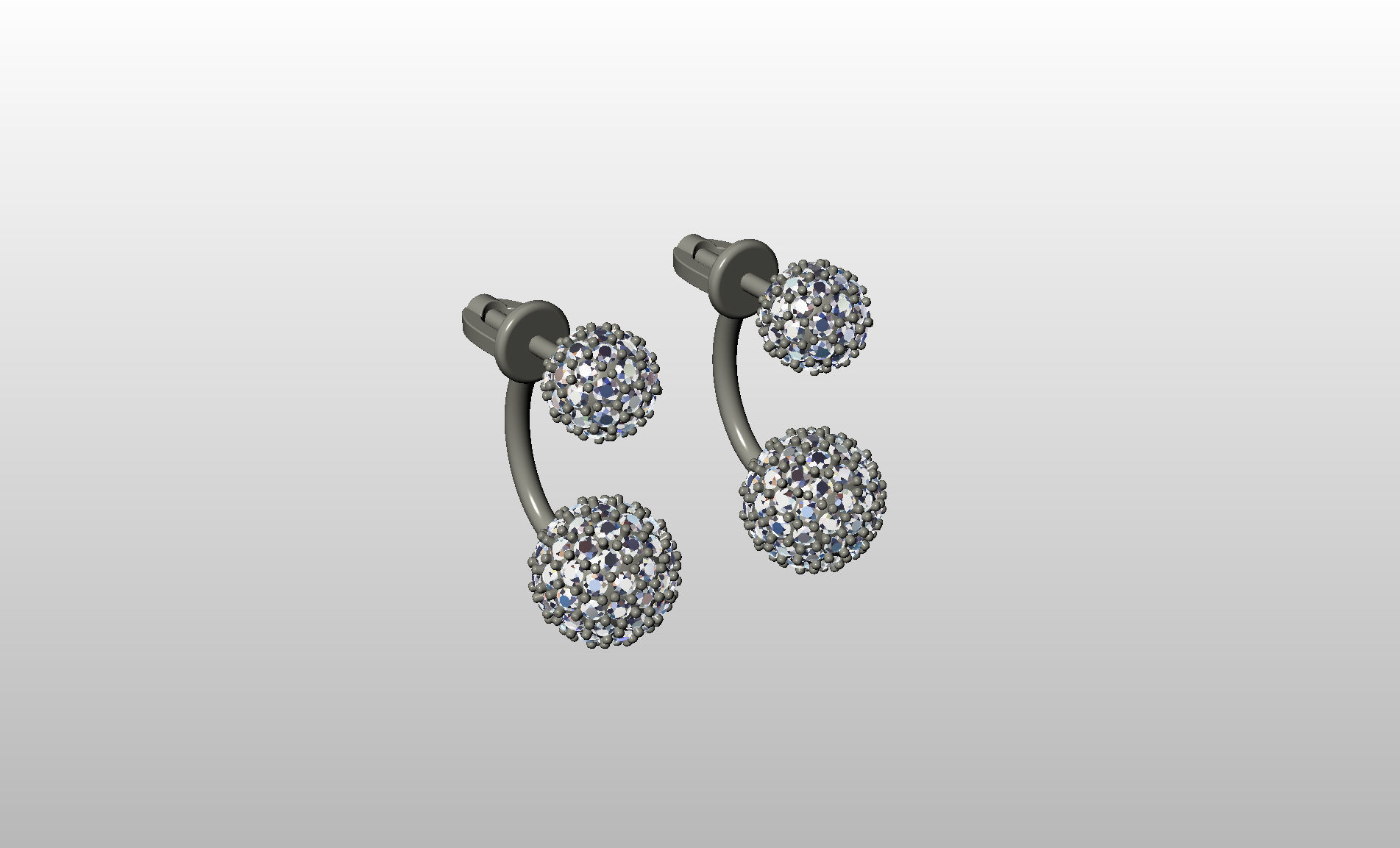 Earrings studs balls jacks 3D print model_15